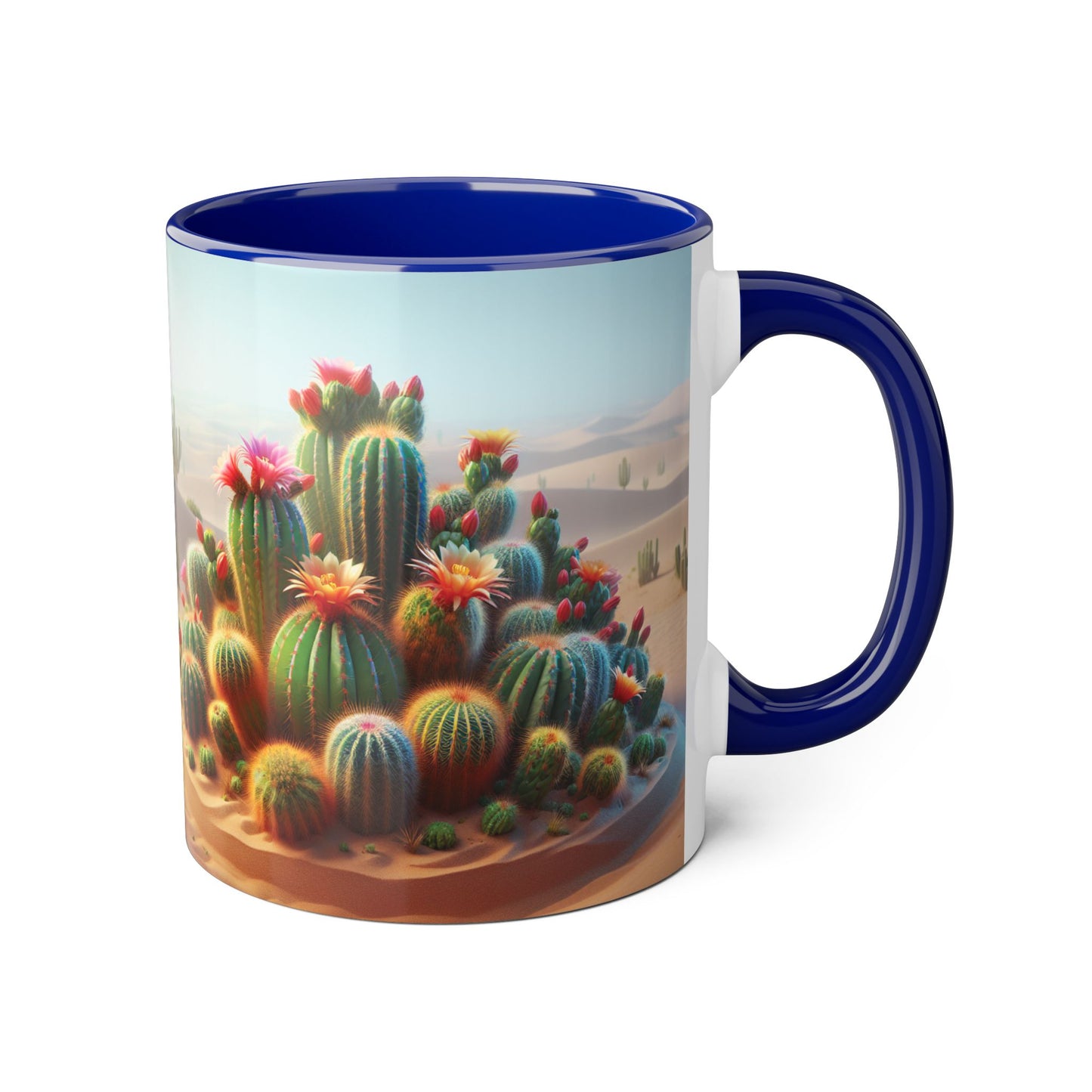 Cactus Accent Mug, Desert Succulent Coffee Cup, Southwest Plant Tea Mug, Botanical Kitchen Decor, Boho Office Gift, Nature Lover Present