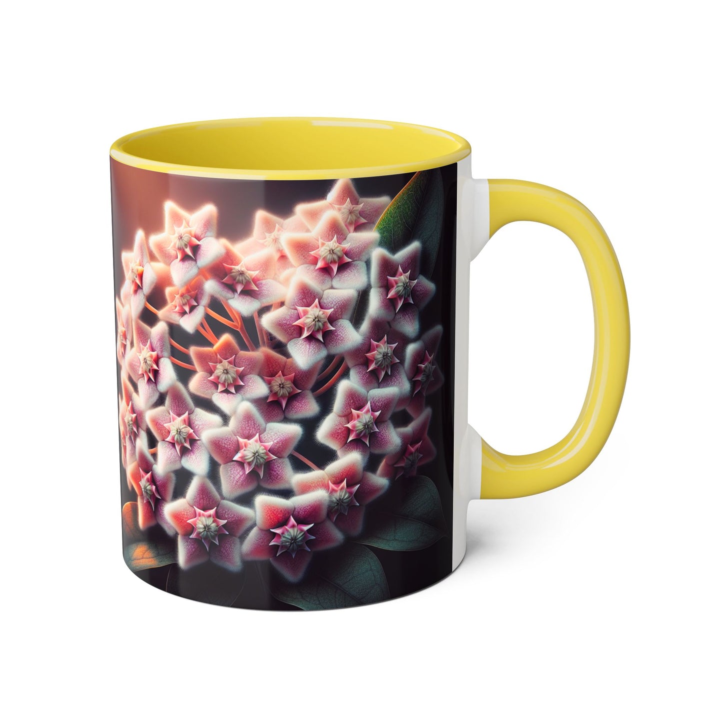 Hoya Bloom Accent Mug, Botanical Coffee Cup, Floral Tea Mug, Plant Lover Gift, Gardening Mug, Nature Inspired Mug