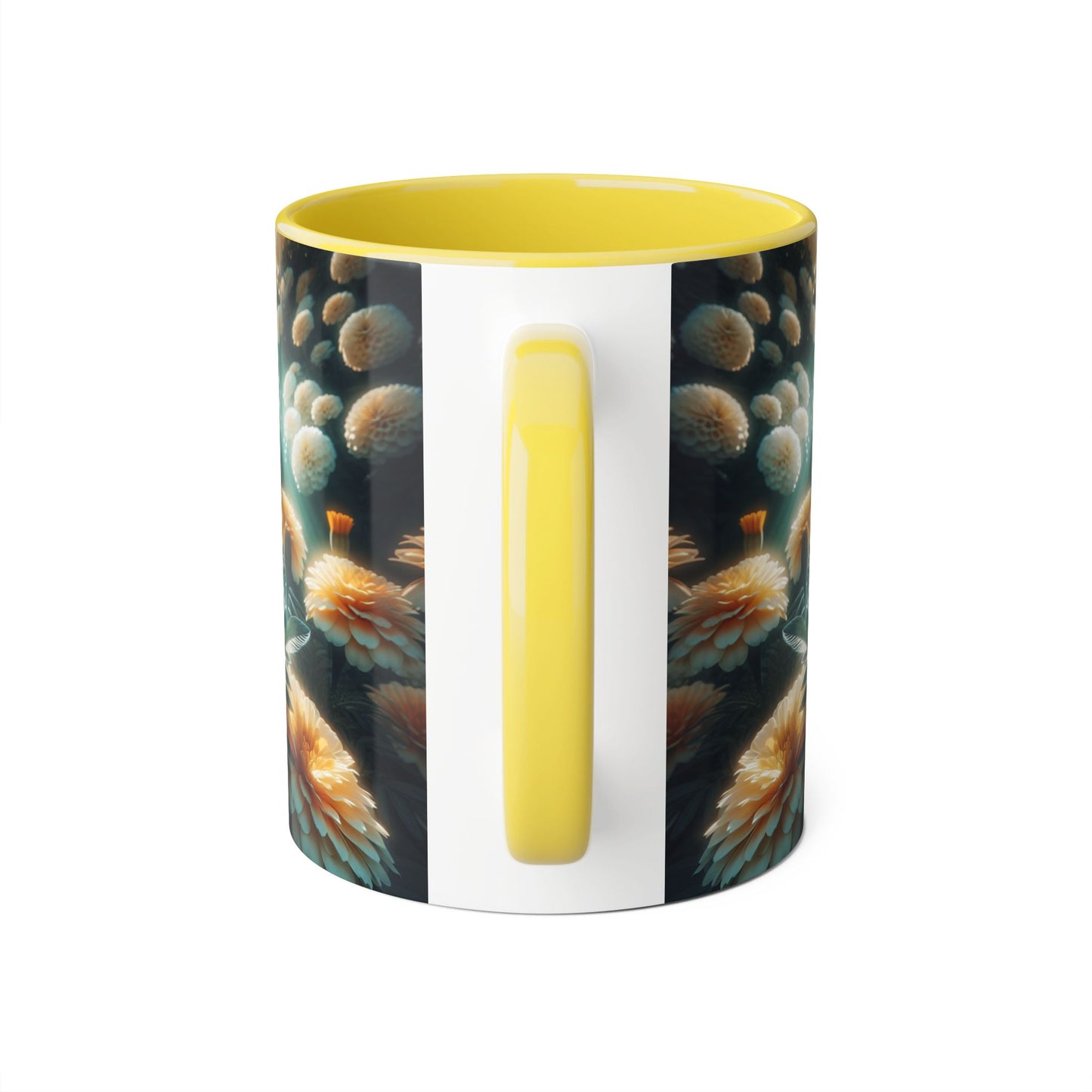 Vanilla Marigolds Accent Mug, 11oz - Floral Coffee Cup, Tea Mug, Flower Lover Gift, Botanical Decor, Kitchen Drinkware
