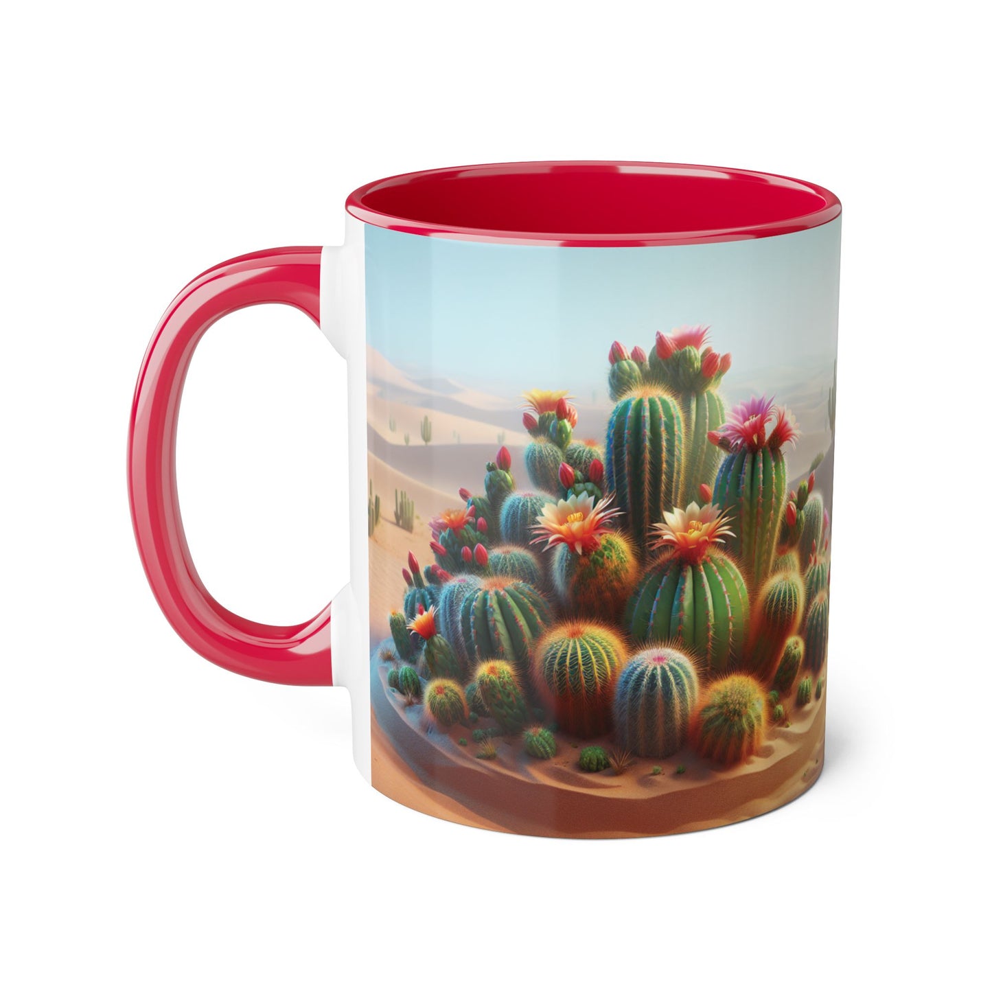 Cactus Accent Mug, Desert Succulent Coffee Cup, Southwest Plant Tea Mug, Botanical Kitchen Decor, Boho Office Gift, Nature Lover Present
