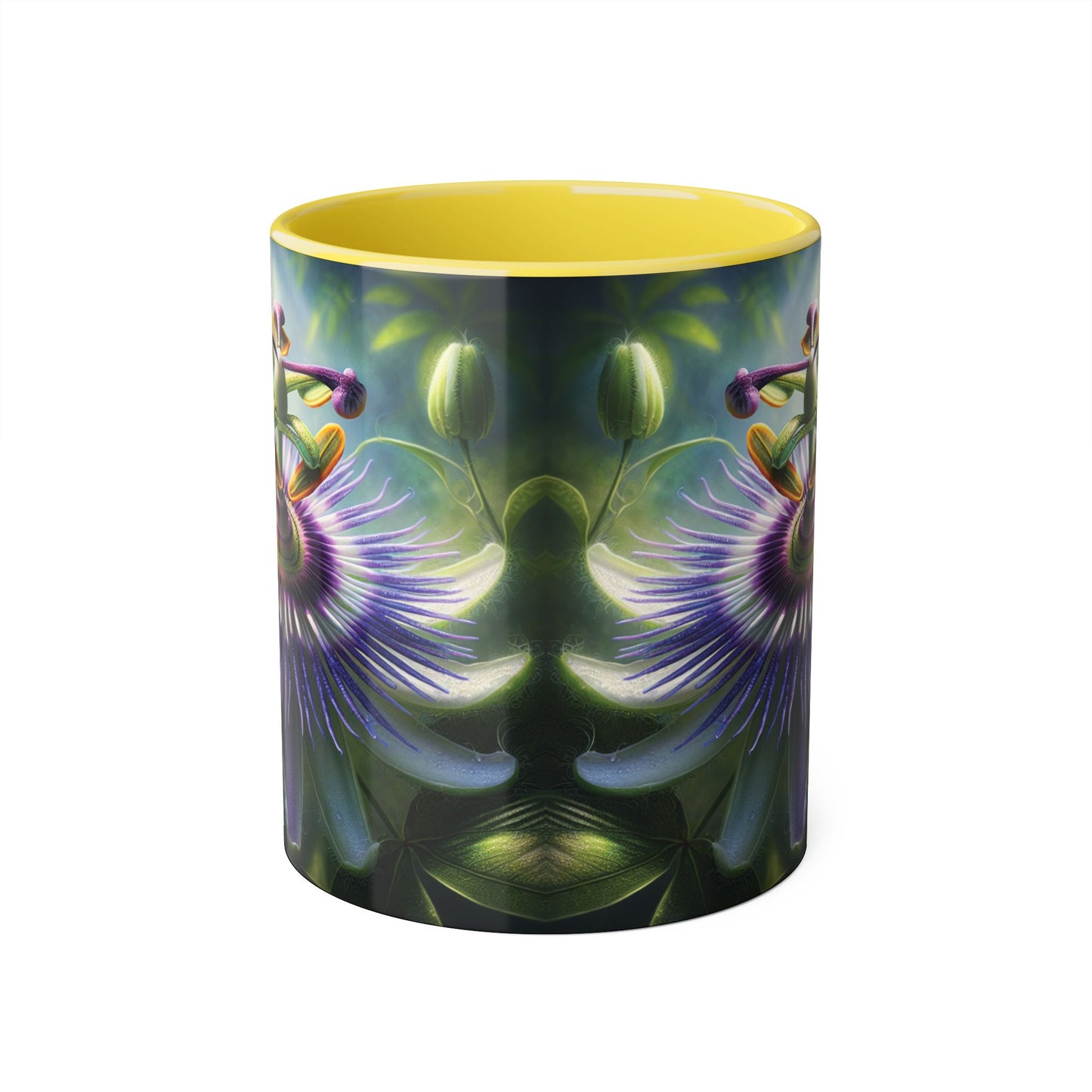 Passionflower Accent Mug, Floral Coffee Cup, Botanical Tea Mug, Nature Lover Gift, Mother's Day Gift, Gardening Mug