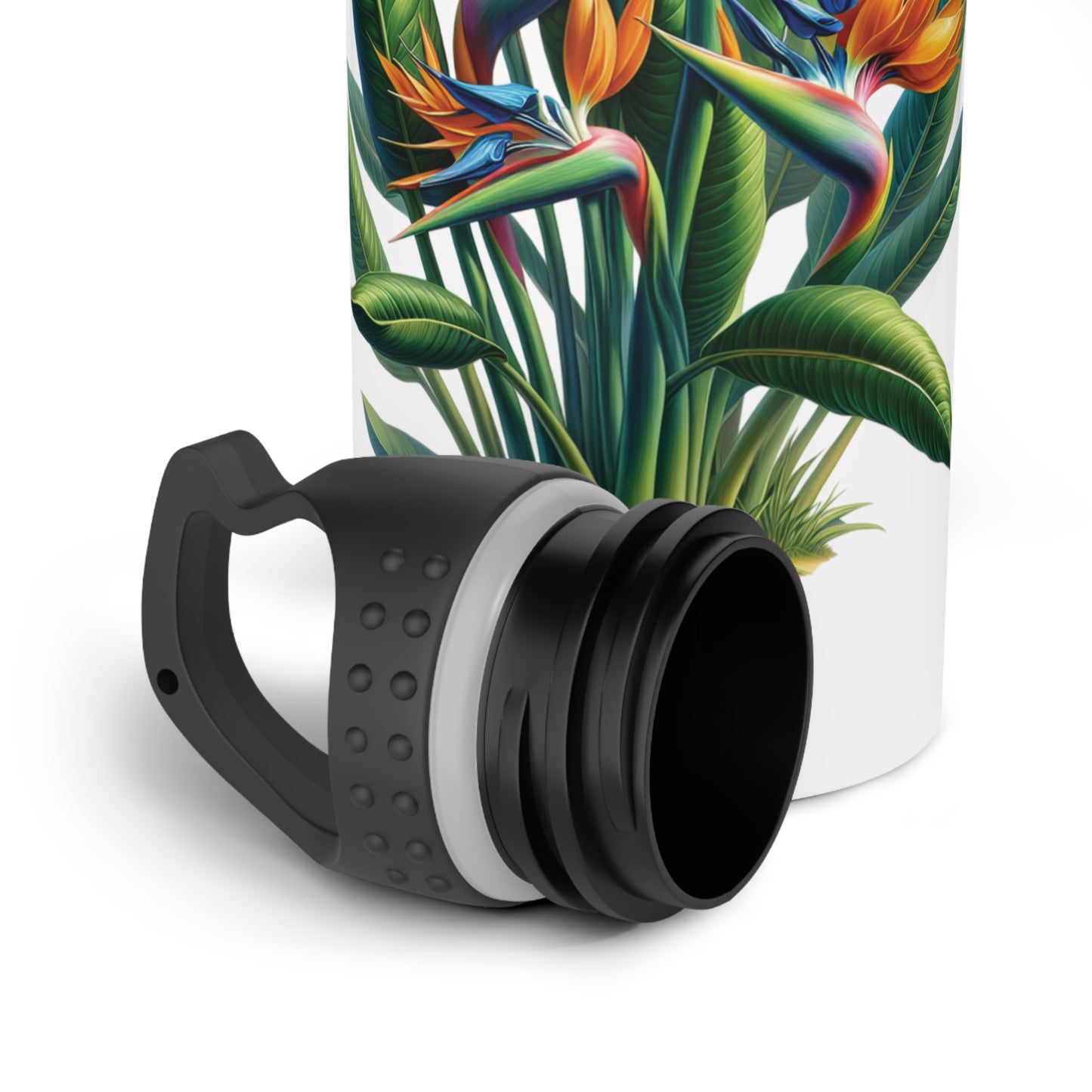 Stainless Steel Water Bottle - Bird of Paradise Design, Tropical Floral Print, Gift for Nature Lovers, Outdoor