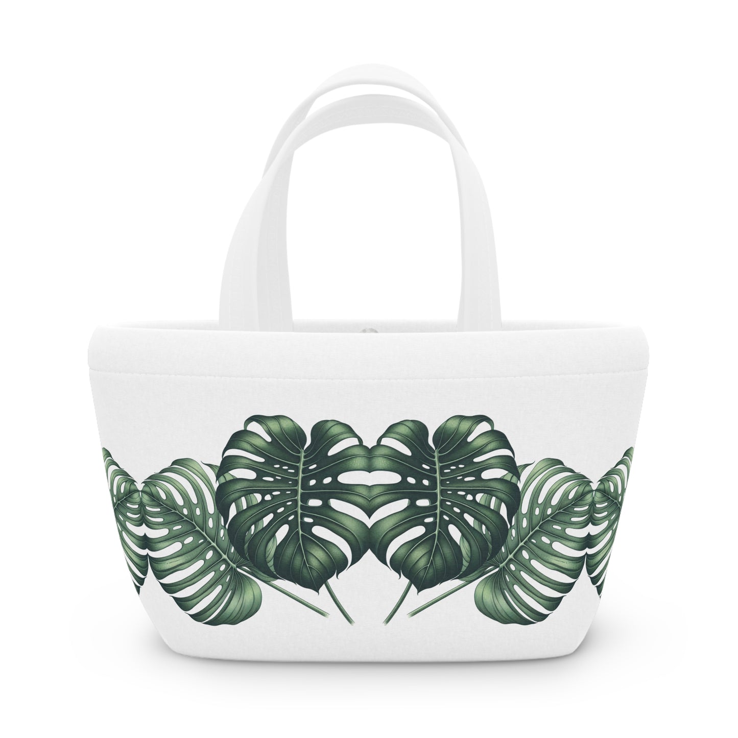 Monstera Leaves Lunch Bag - Tropical Insulated Tote, Reusable Cooler, Botanical Carryall, Plant Lover Gift