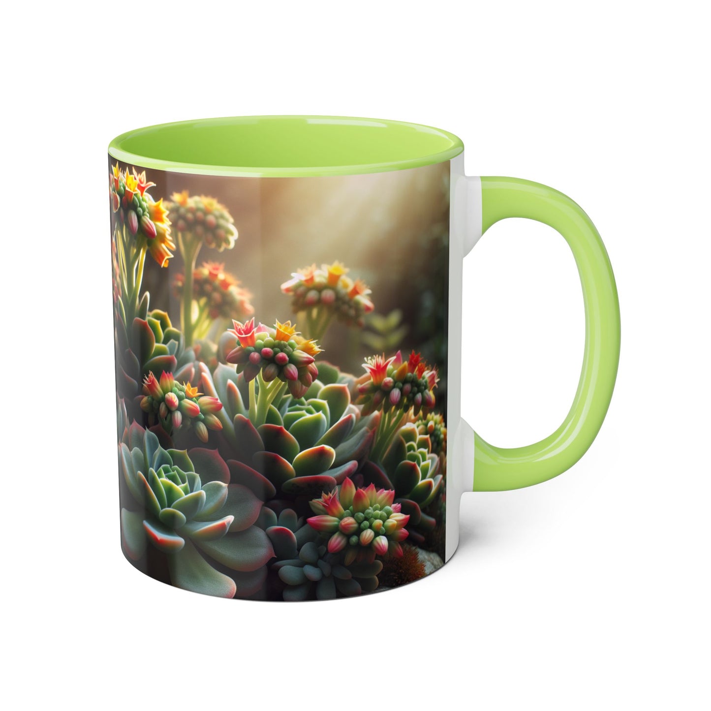 Succulent Mug, Echeveria Plant Coffee Cup, Gardening Gift, Botanical Tea Mug, Plant Lover Present, Cactus Ceramic Mug