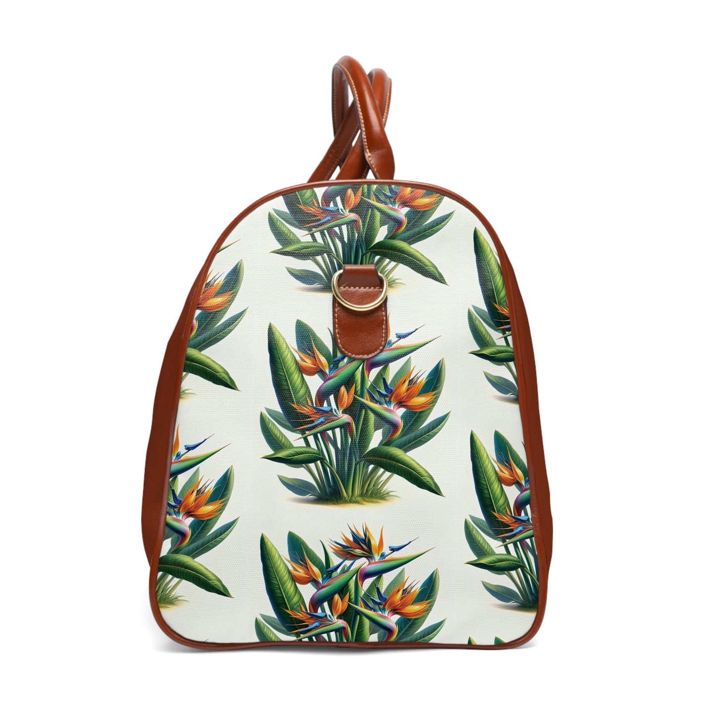 Waterproof Travel Bag - Tropical Bird of Paradise Plant Pattern, Beach Bag, Shopping Bag, Shoulder Bag, Vacation Accessory