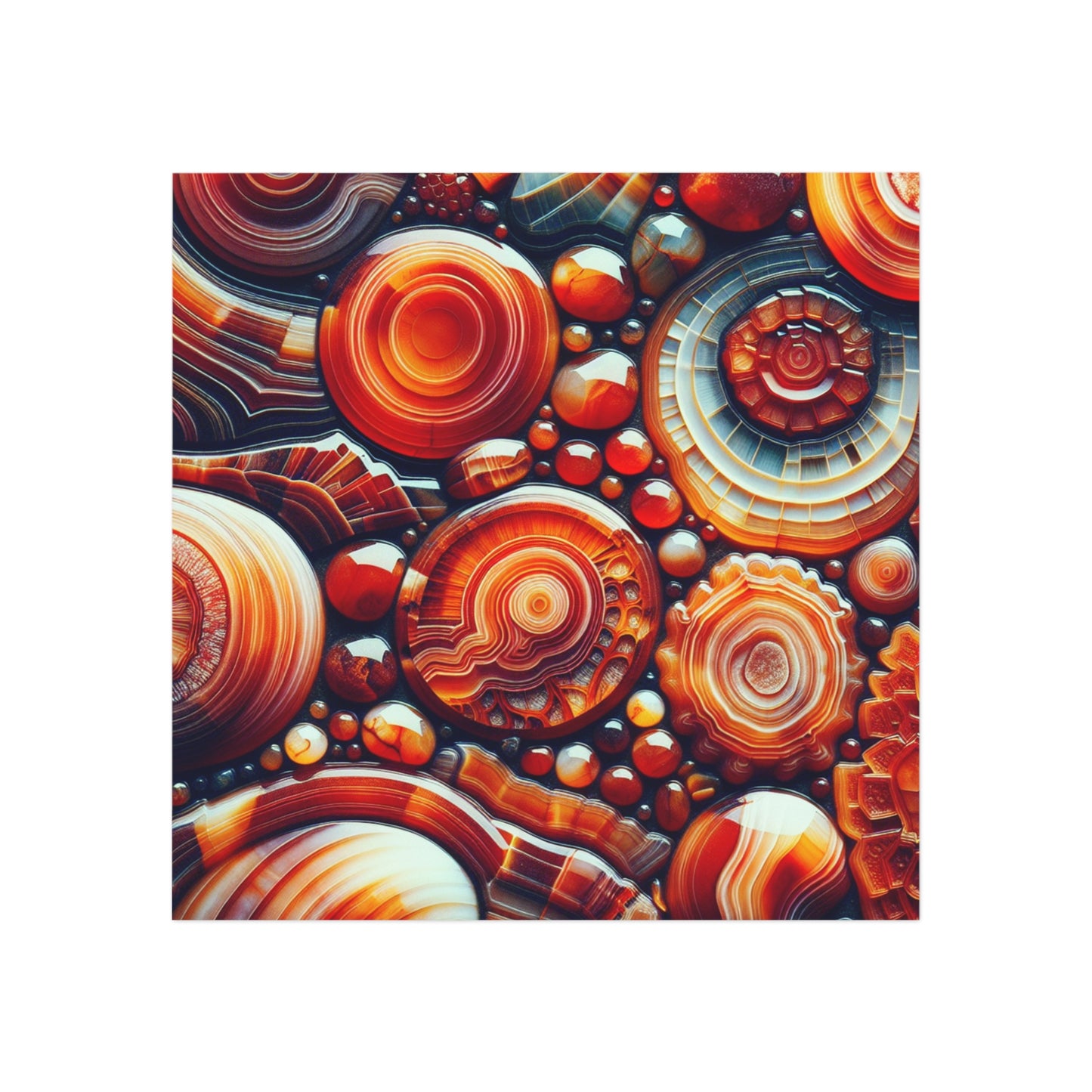 Square Magnet - Carnelian Design