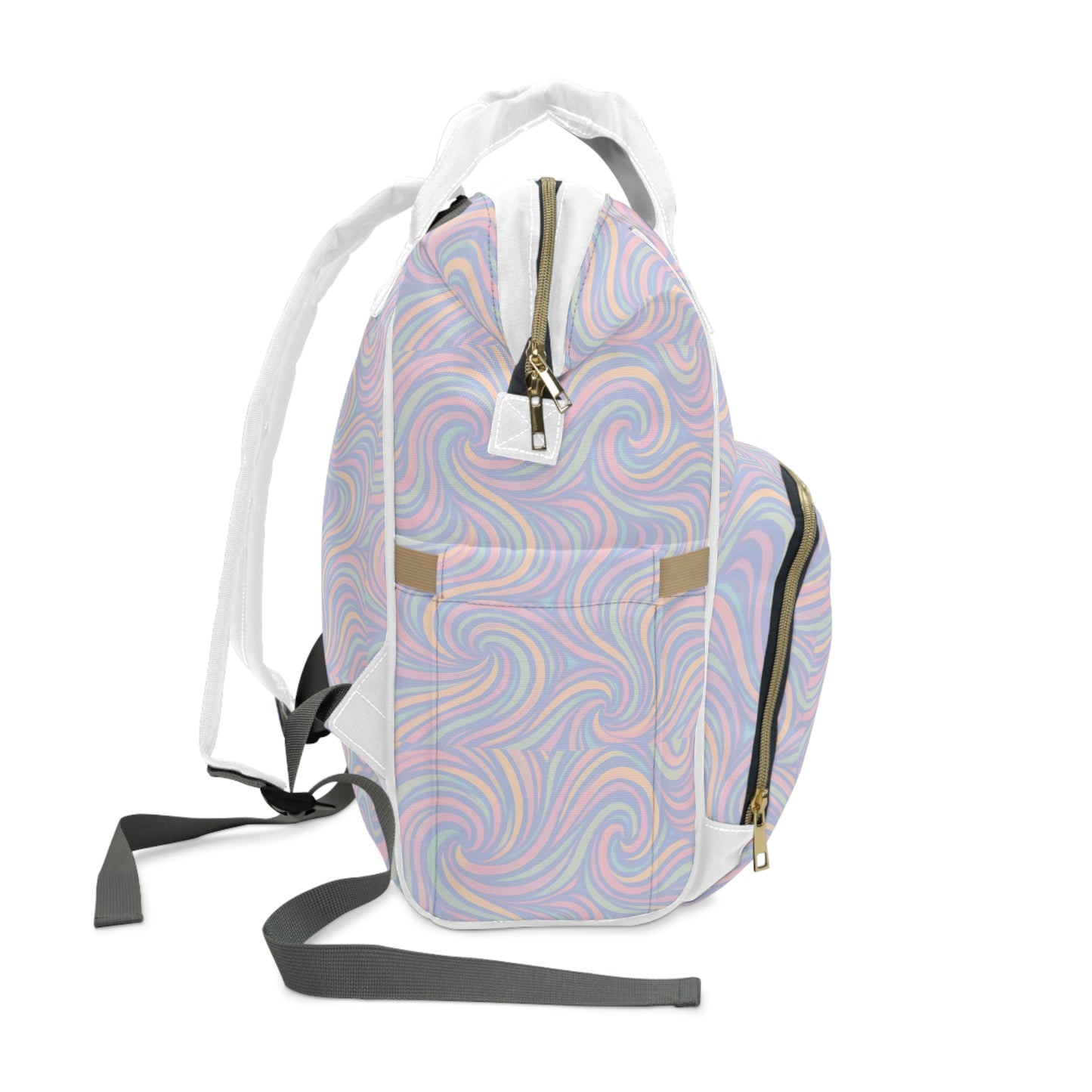 Diaper Backpack, Pastel Waves Design, Mom Baby Bag, Nursery Organizer, Gender Neutral Baby Shower Gift, Travel Diaper Bag, Stylish Baby Bag