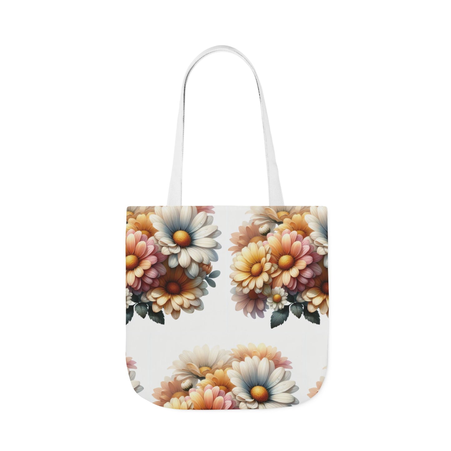 Floral Canvas Tote Bag with 5-Color Straps - Stylish