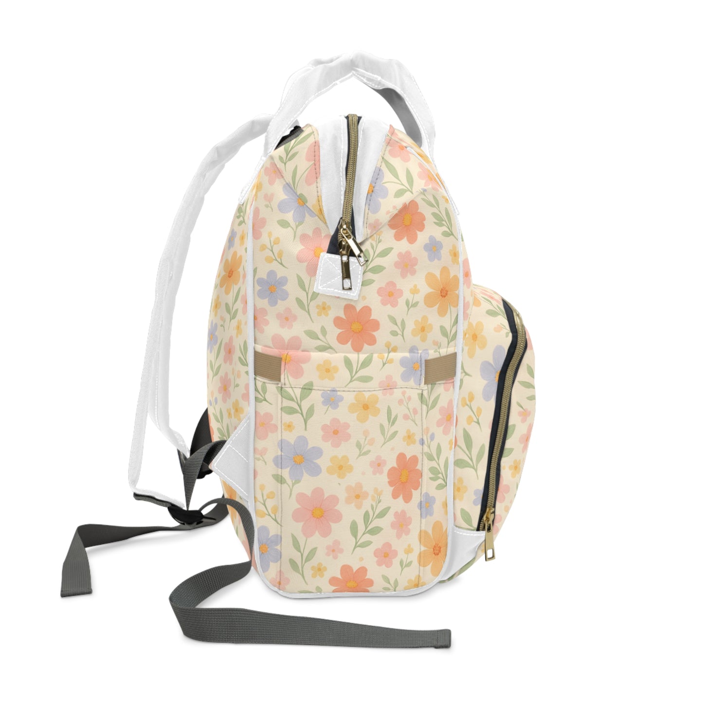 Diaper Backpack, Flower Power Design, Baby Bag, Mom Backpack, Travel Organizer, Floral Print Diaper Bag, Nursery Bag