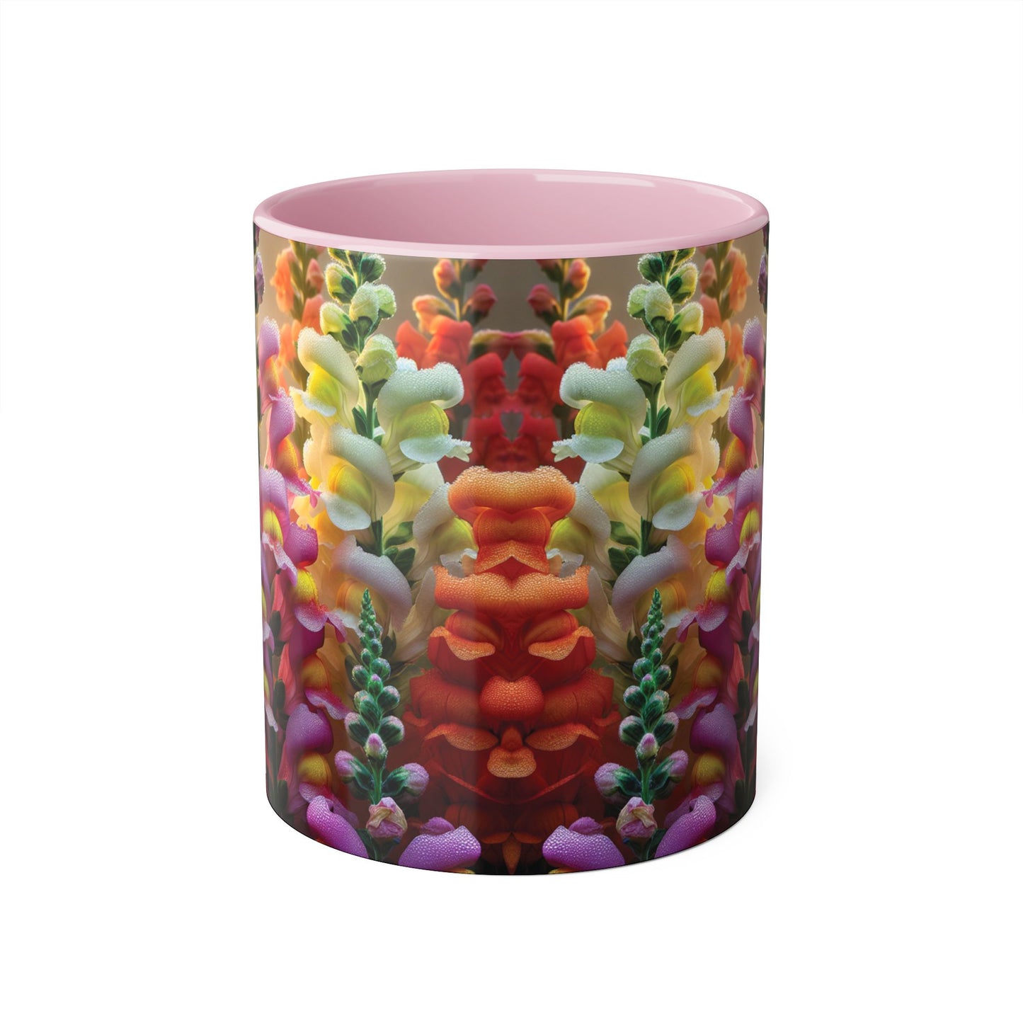 Snapdragon Floral Accent Mug – 11oz Ceramic Coffee Cup for Garden Lovers