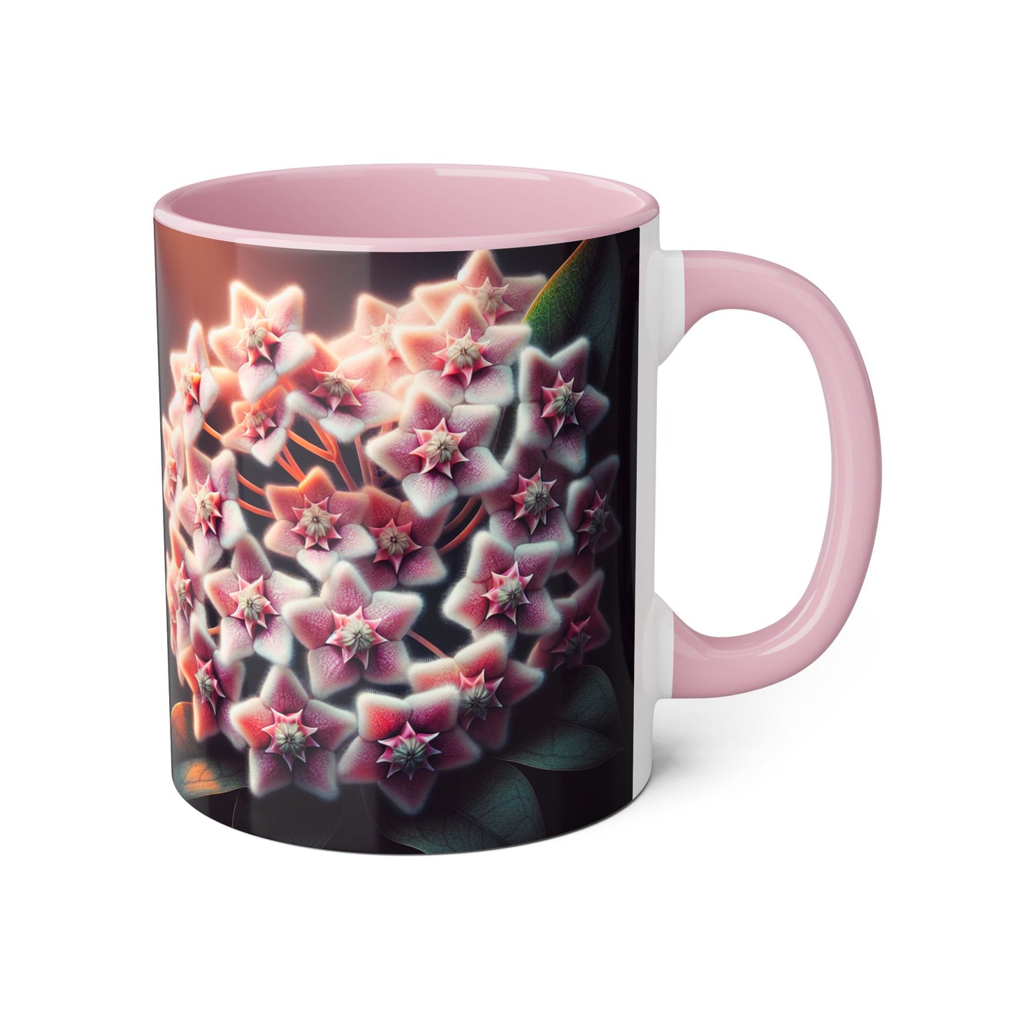 Hoya Bloom Accent Mug, Botanical Coffee Cup, Floral Tea Mug, Plant Lover Gift, Gardening Mug, Nature Inspired Mug