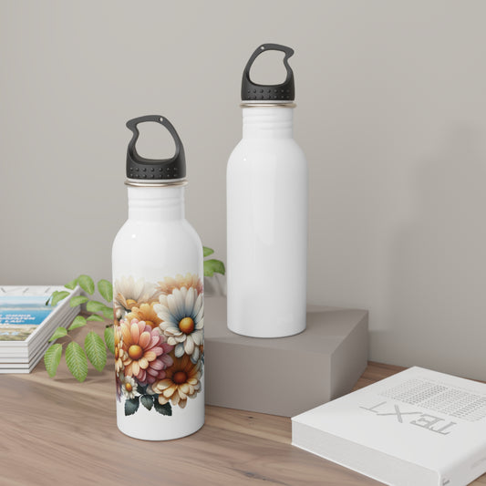 Floral Stainless Steel Water Bottle - Blooming Flowers Design
