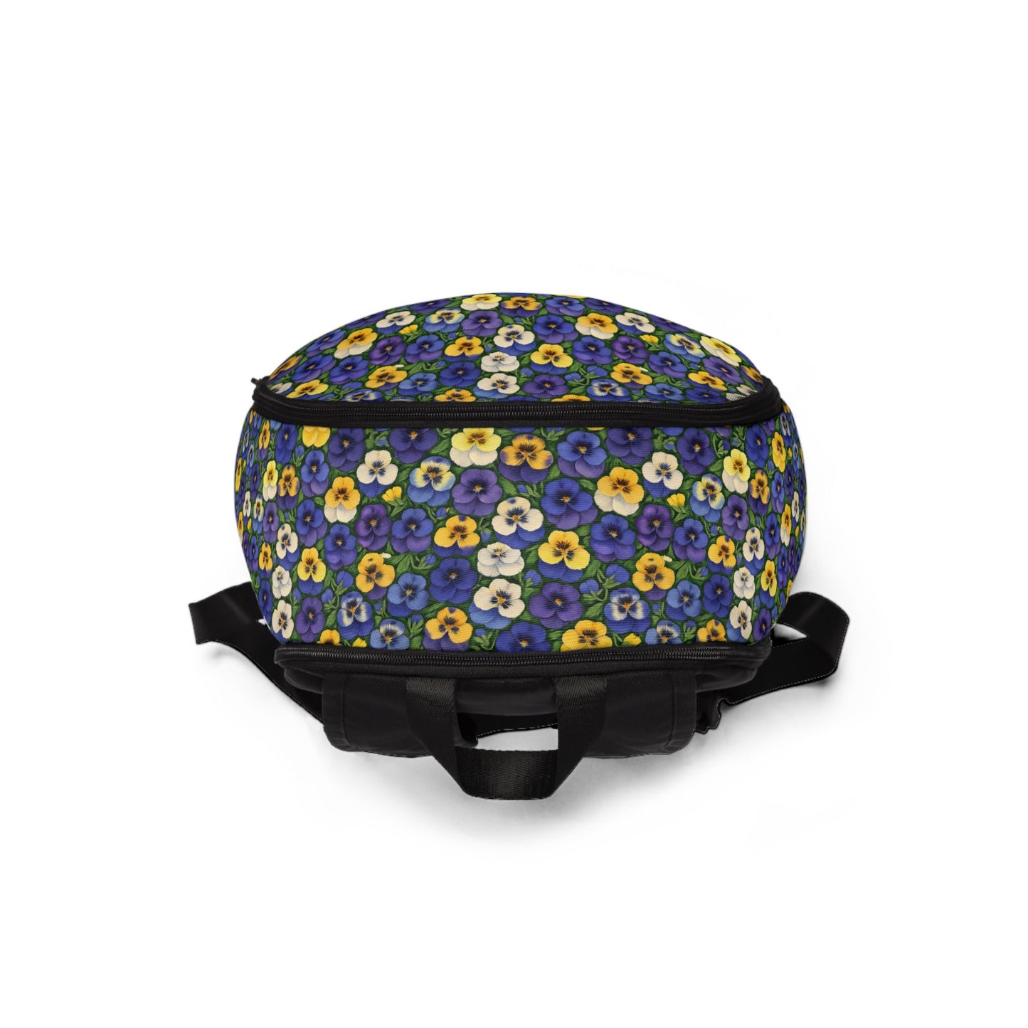 Fabric Backpack with Vibrant Pansy Design