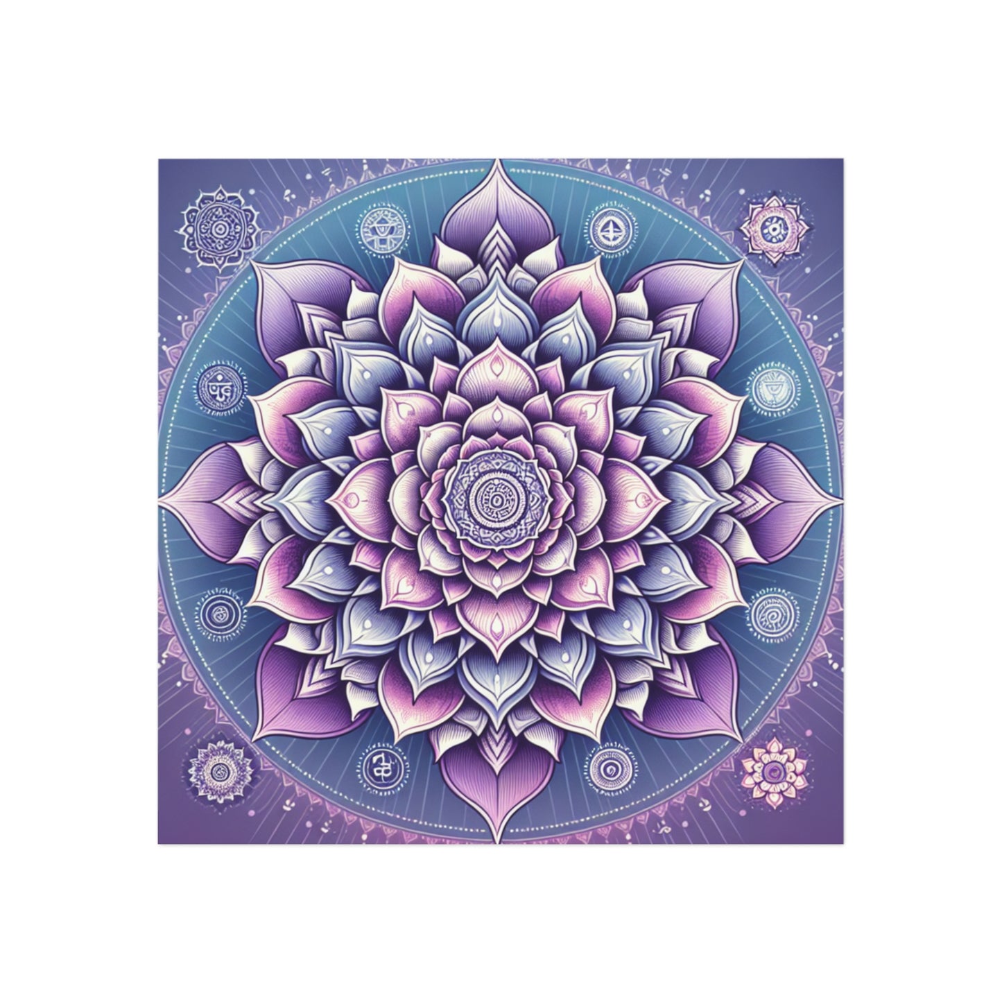 Square Magnet - Crown Chakra Design