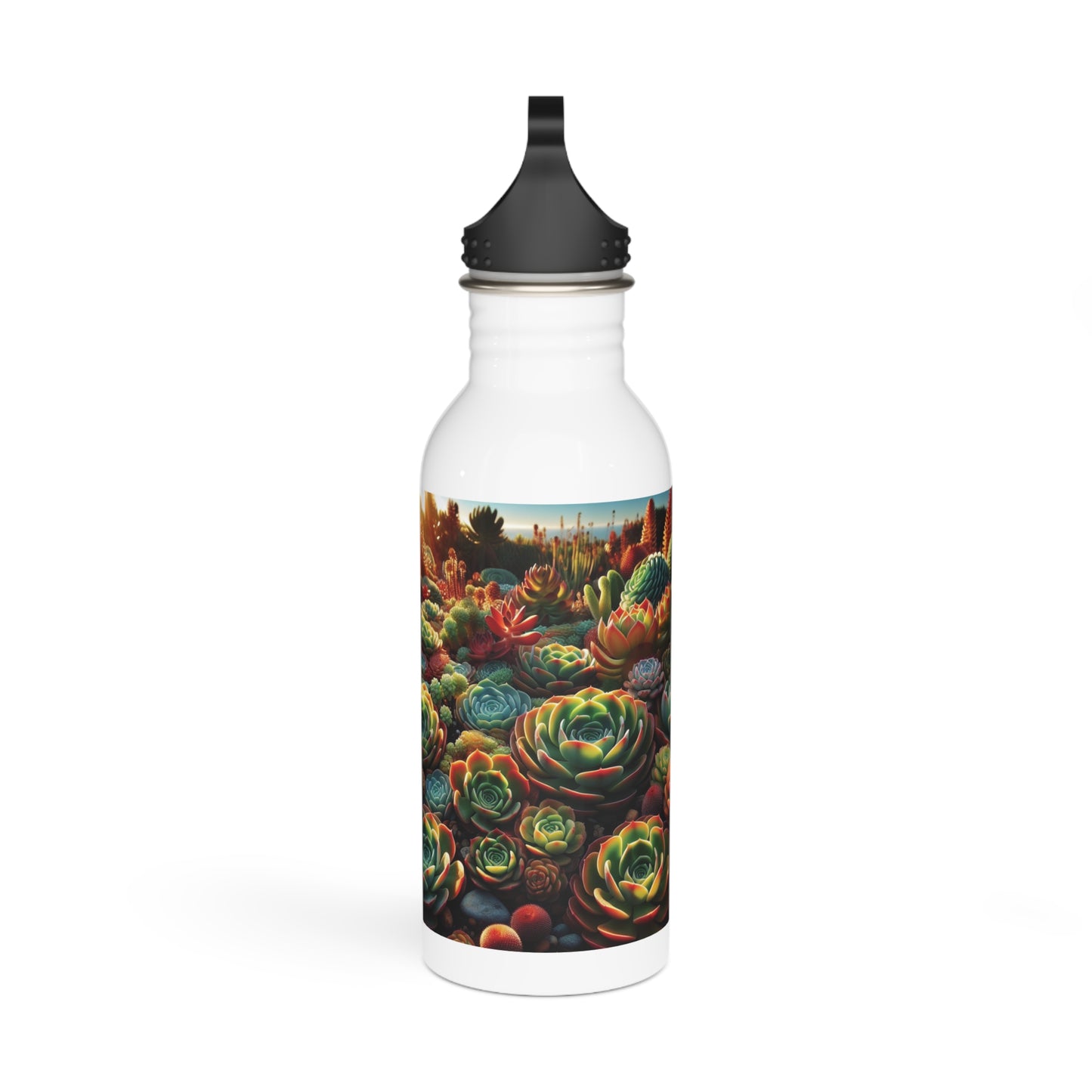 Stainless Steel Water Bottle - Succulent Cluster, Floral Water Bottle, Plant Lover Gift, Nature Inspired