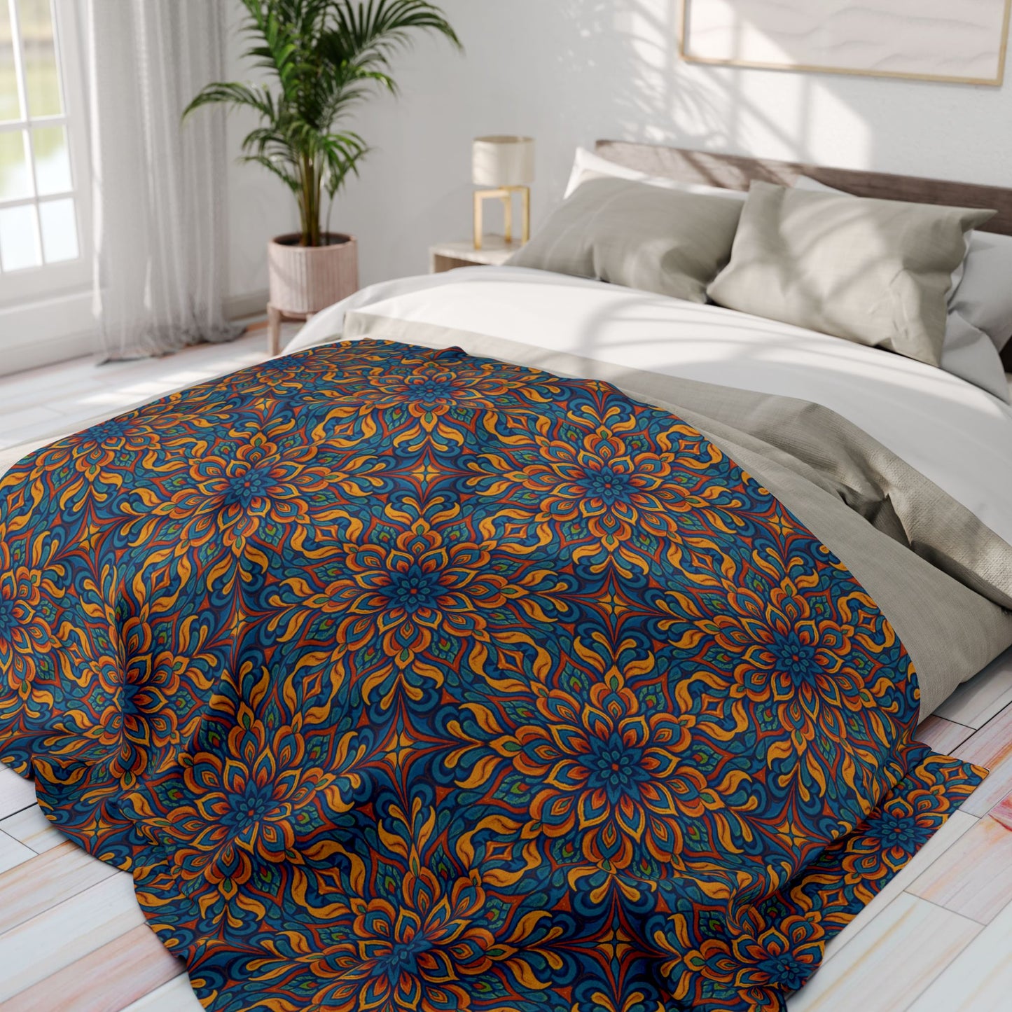 Arctic Fleece Blanket — Vibrant Kaleidoscope Throw