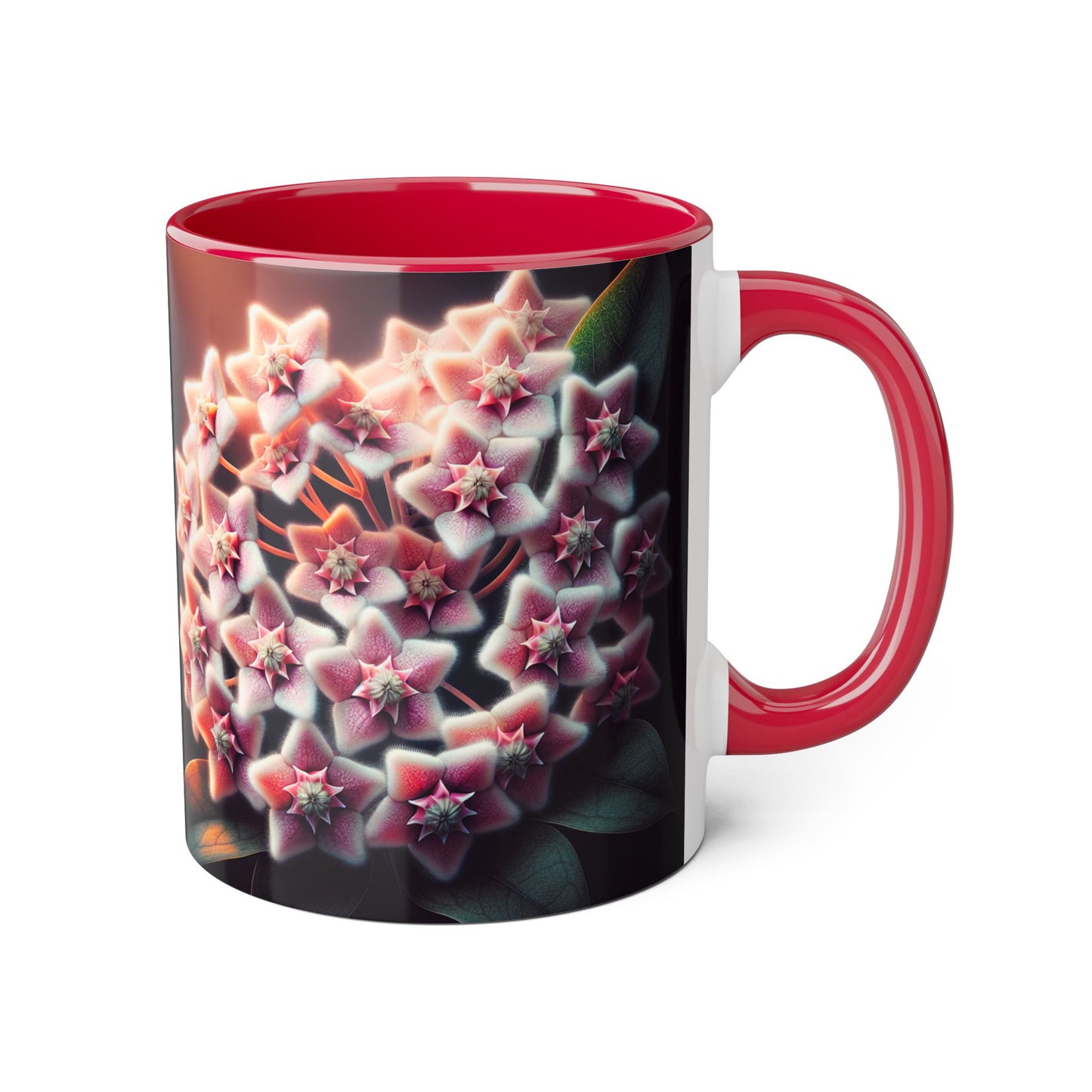 Hoya Bloom Accent Mug, Botanical Coffee Cup, Floral Tea Mug, Plant Lover Gift, Gardening Mug, Nature Inspired Mug