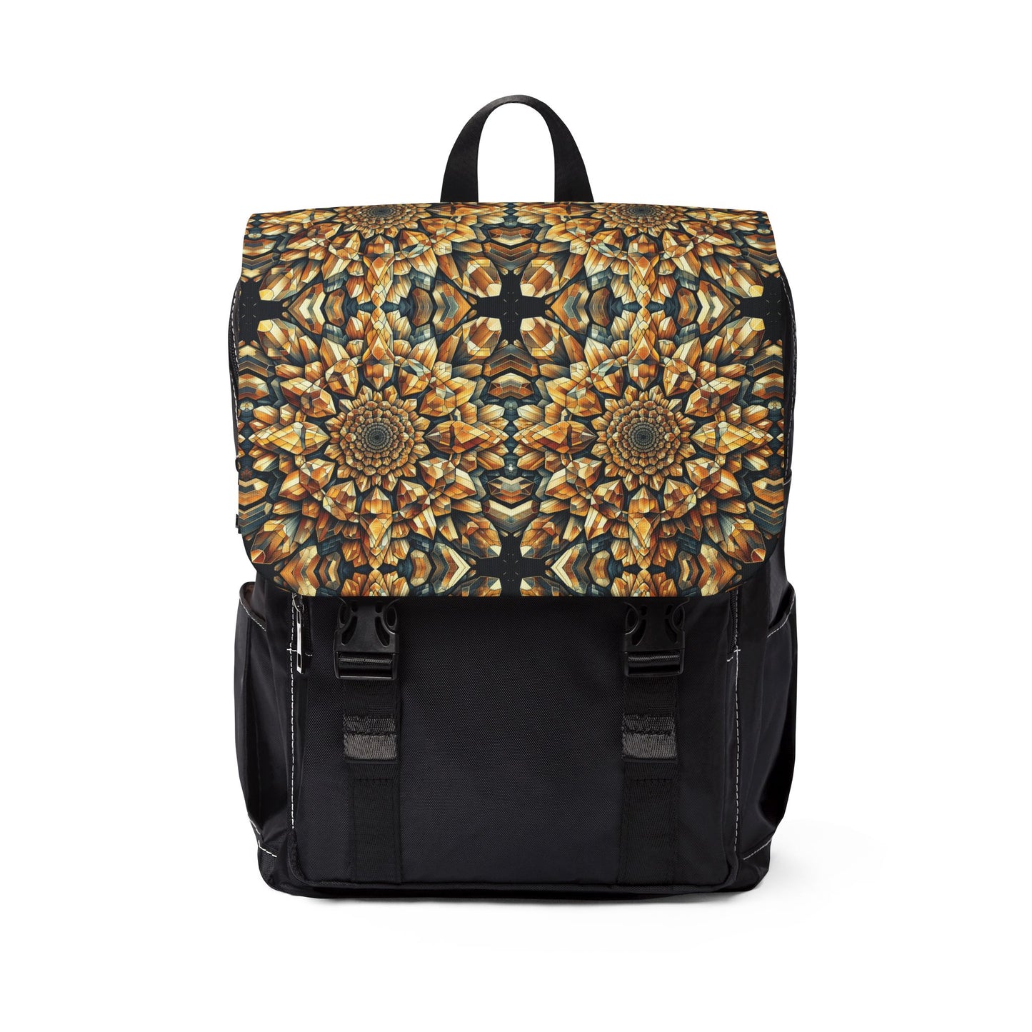 Citrine Geometric Design Shoulder Backpack