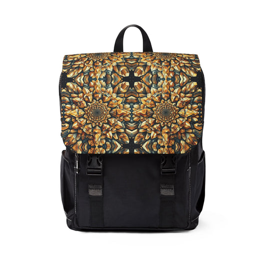 Citrine Geometric Design Shoulder Backpack