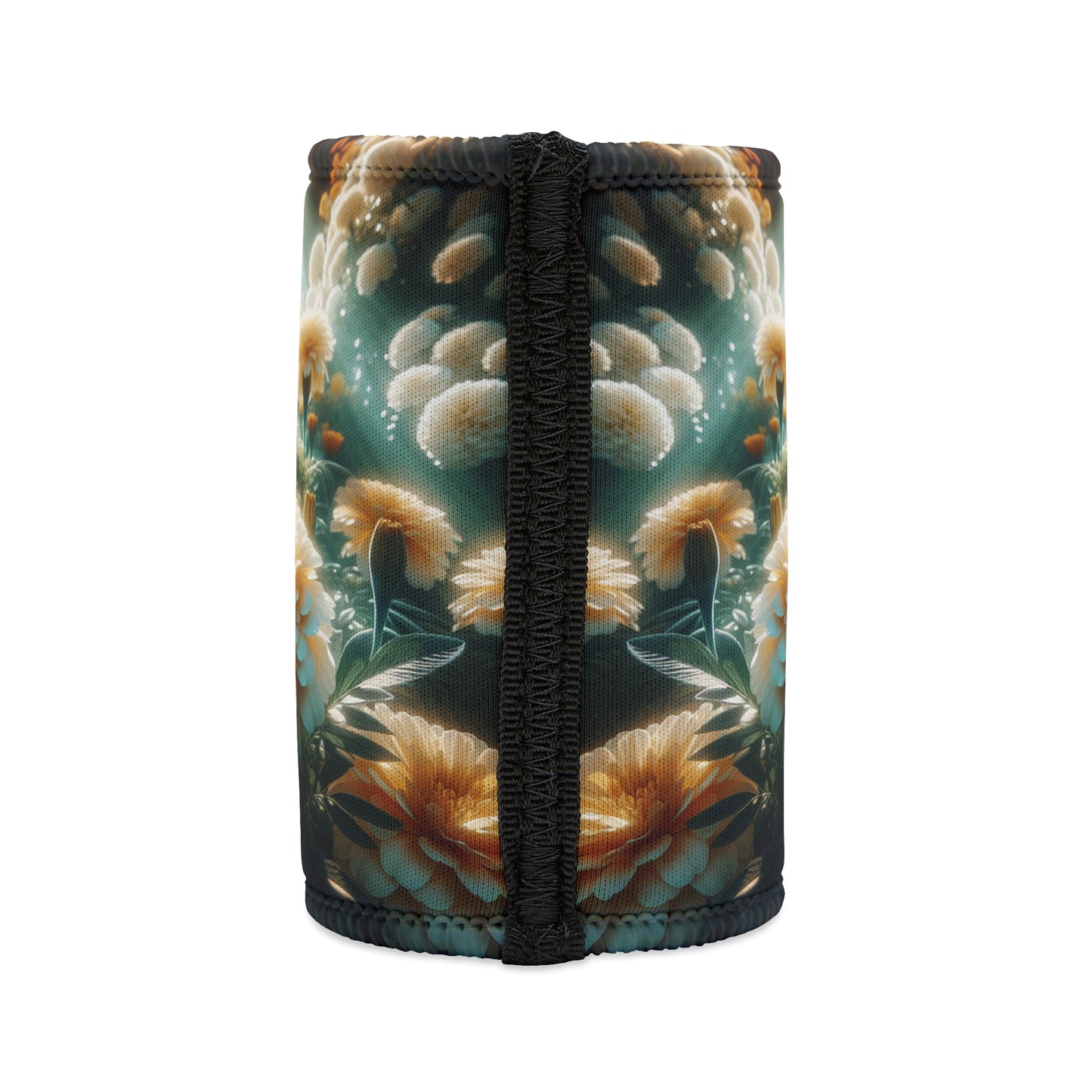 Stubby Cooler - Vanilla Marigolds Design, Floral Drink Holder, Beer Can Sleeve, Beverage Insulator, Summer Party Gift