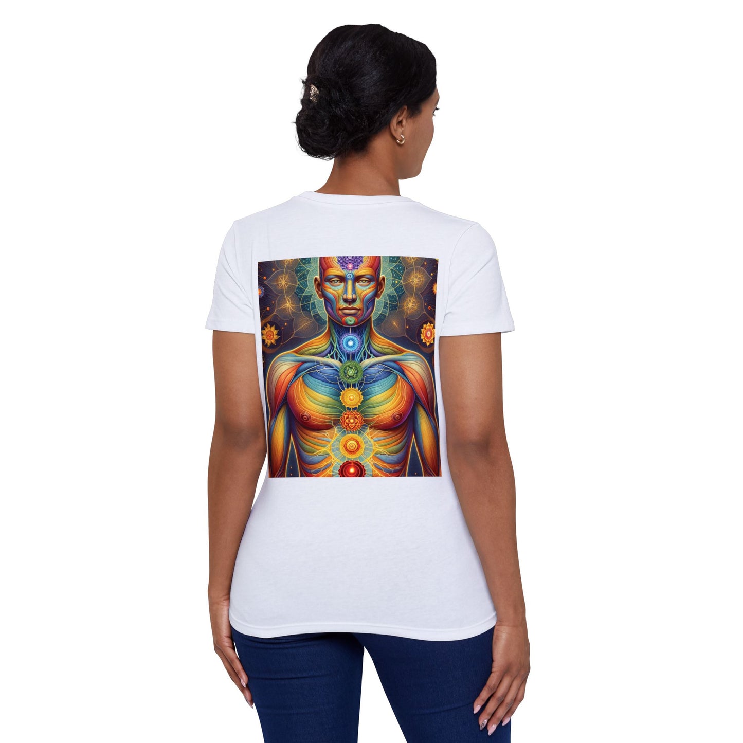 Women’s Organic Chakra Art T-Shirt - Vibrant Spiritual Design