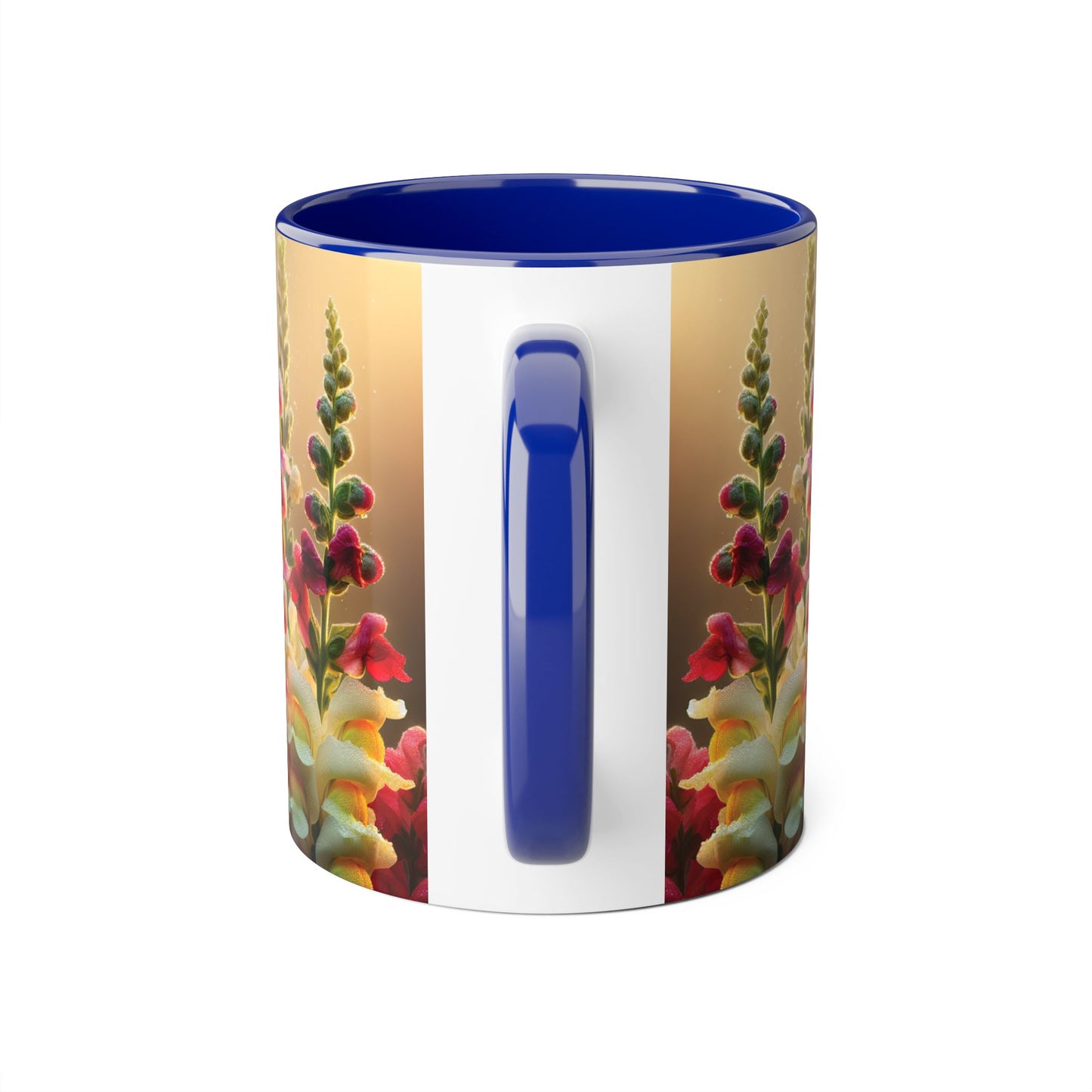 Snapdragon Floral Accent Mug – 11oz Ceramic Coffee Cup for Garden Lovers