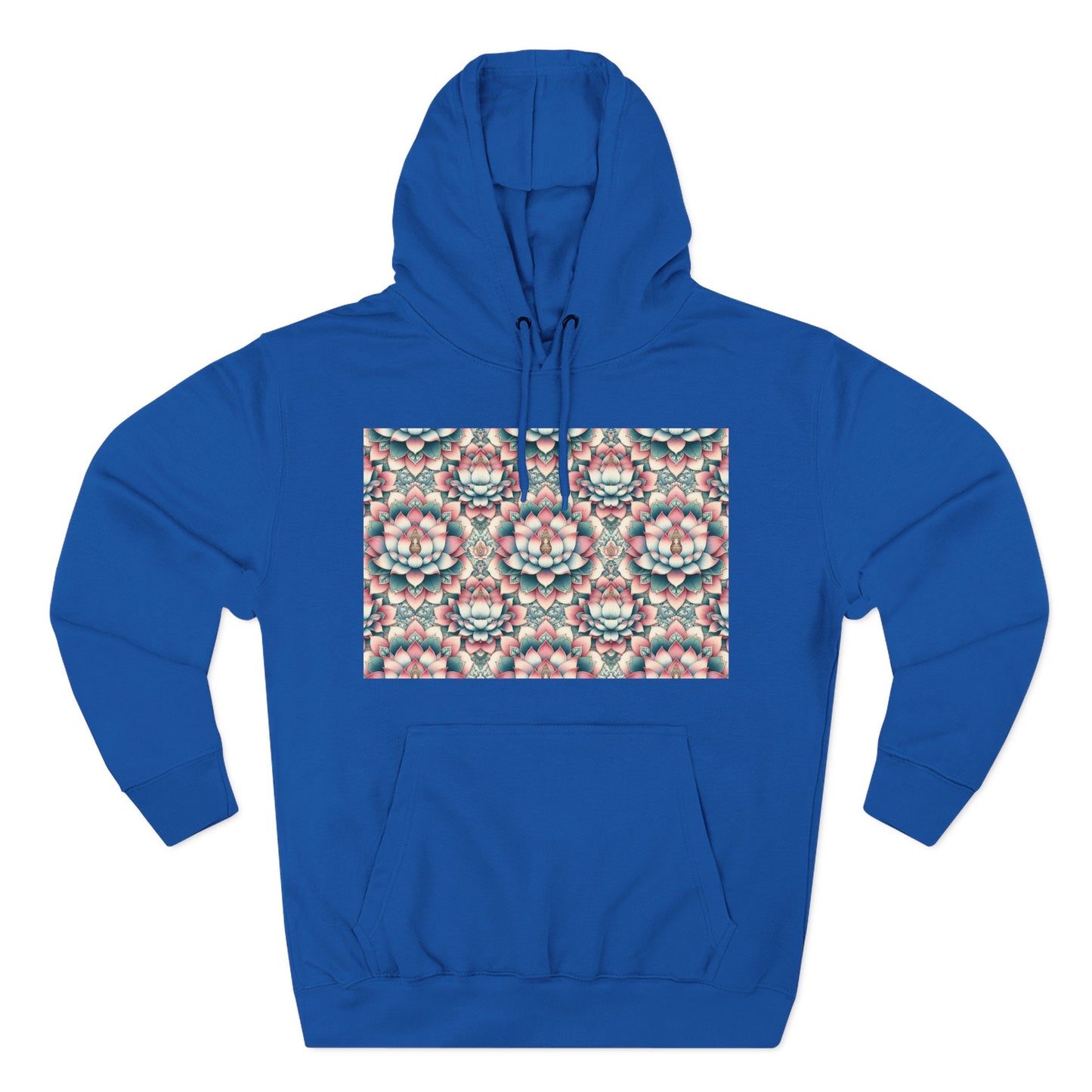 Fleece Hoodie with Lotus Flower Design