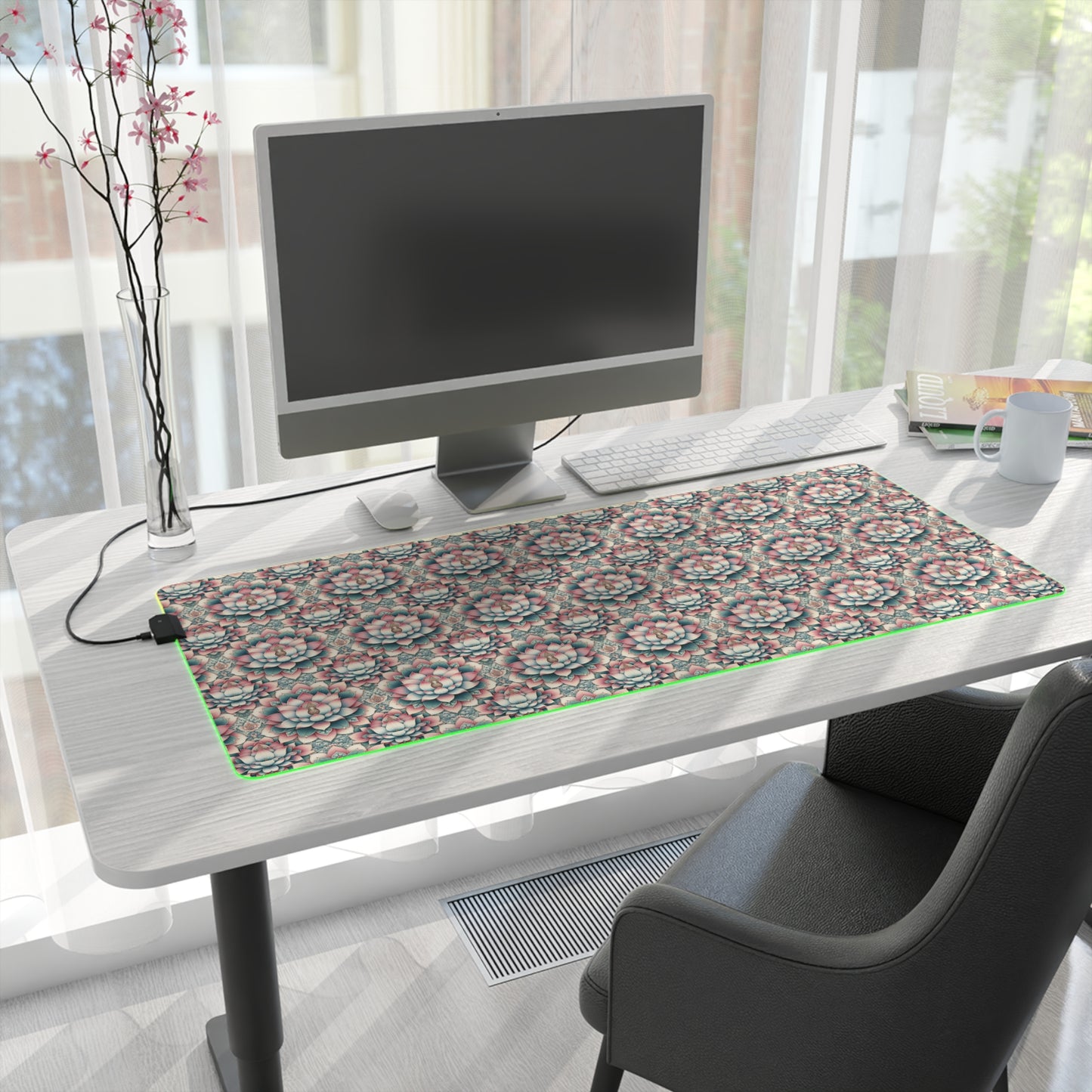 LED Gaming Mouse Pad - Lotus Blossom Design