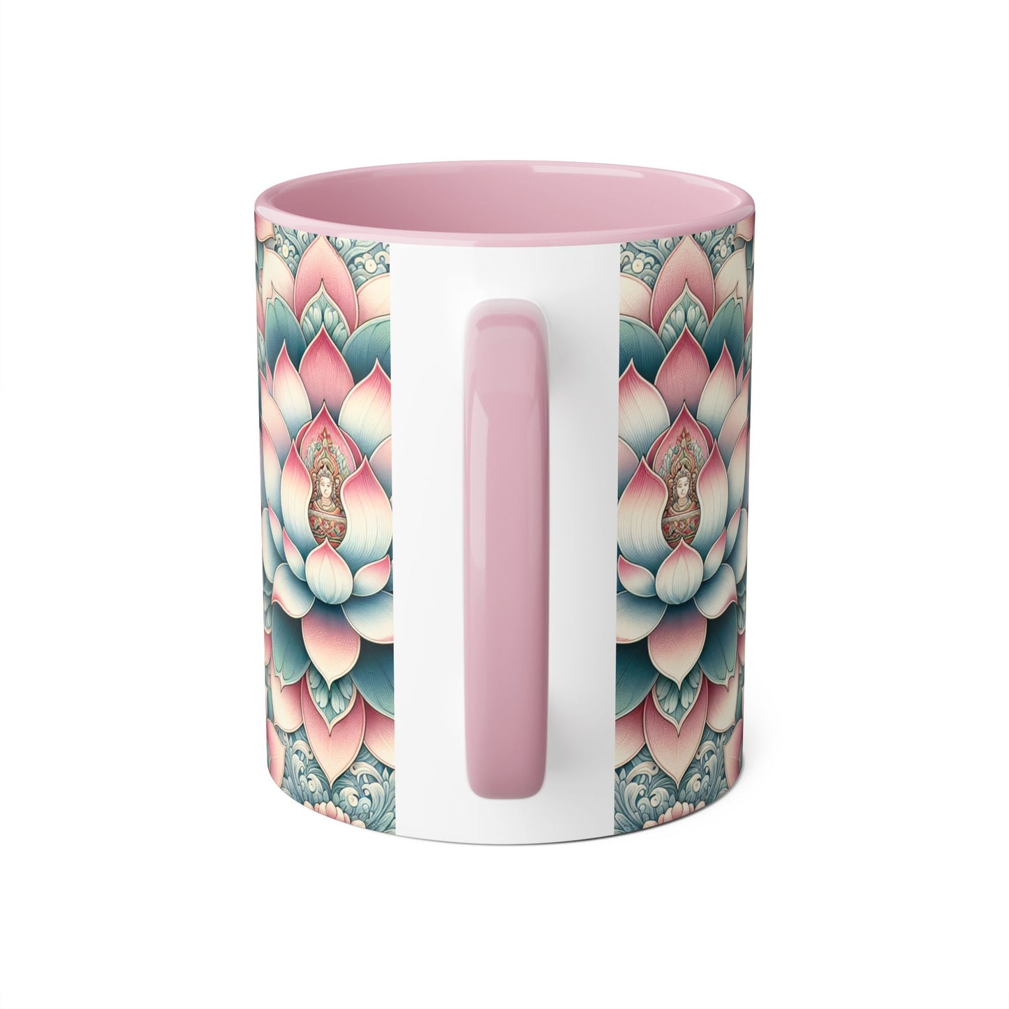 Lotus Flower Accent Mug, Floral Coffee Cup, Zen Tea Mug, Botanical Drinkware, Meditation Gift, Ceramic Lotus Blossom Mug