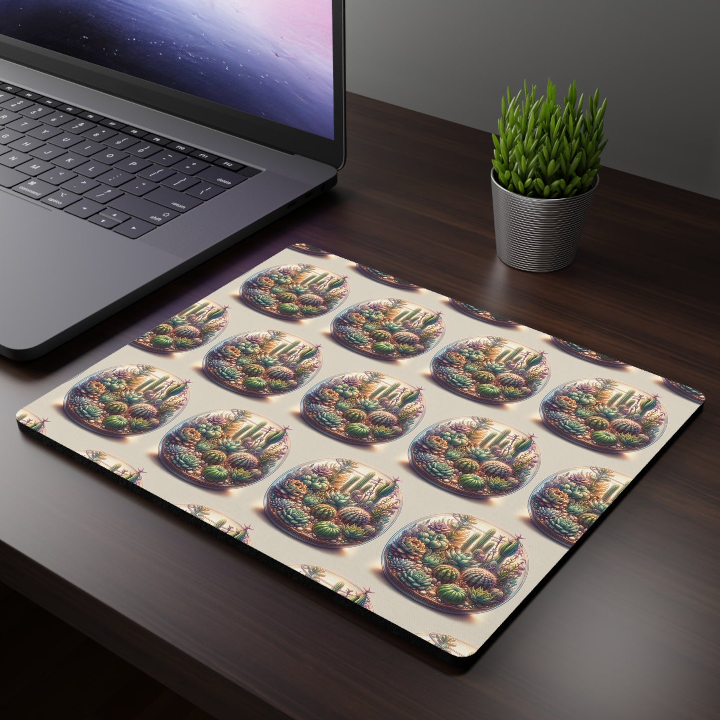 Mouse Pad - Cactus Terrarium Design