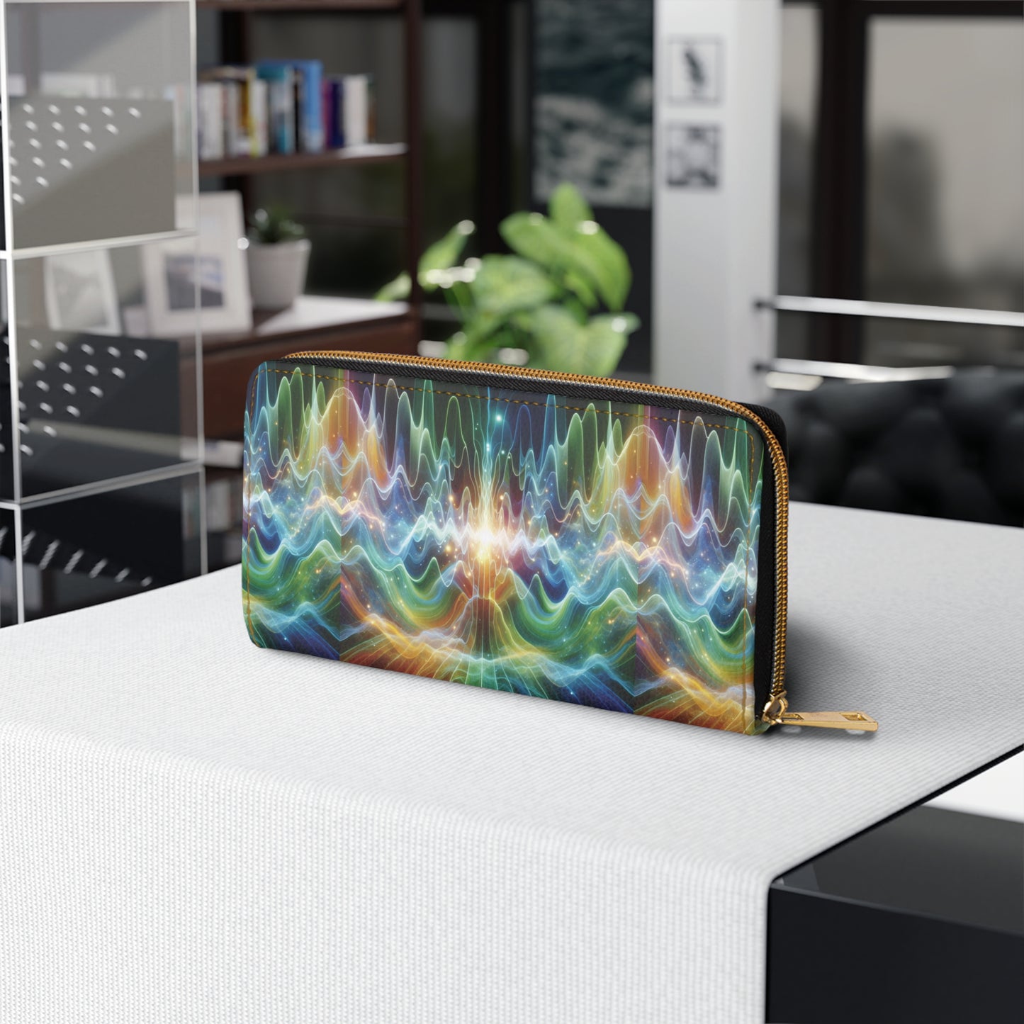 Zipper Wallet - Frequency Waves Design