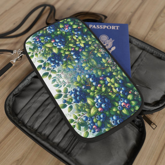 Passport Wallet - Blueberry Bush Design