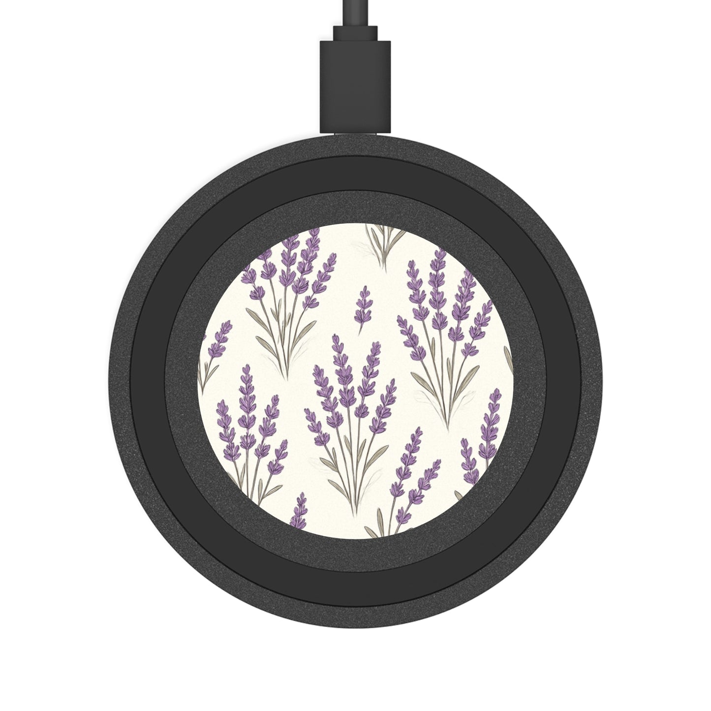 Wireless Charging Pad: Lavender Floral Design