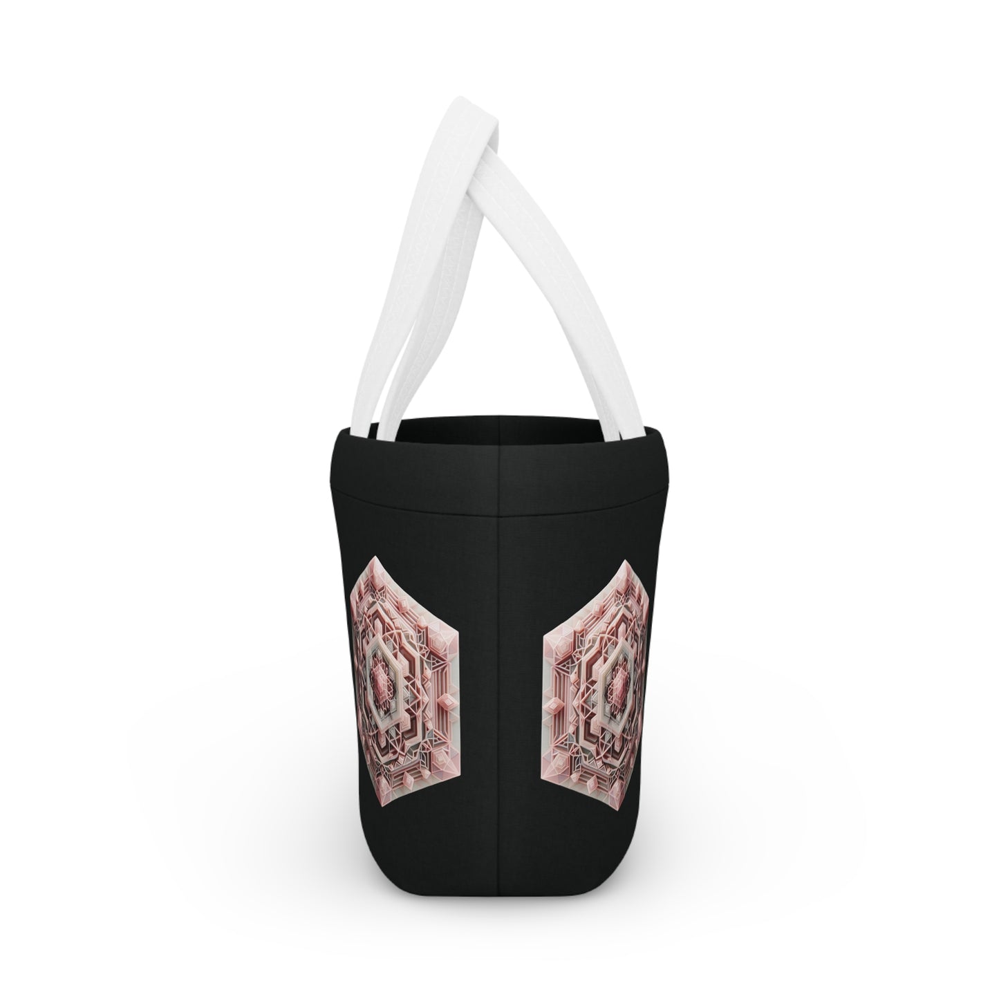 Geometric Rose Quartz Lunch Bag - Insulated Tote, Pink Lunch Sack, Lunch Container, Lunch Tote Bag for Work, School Lunch Bag