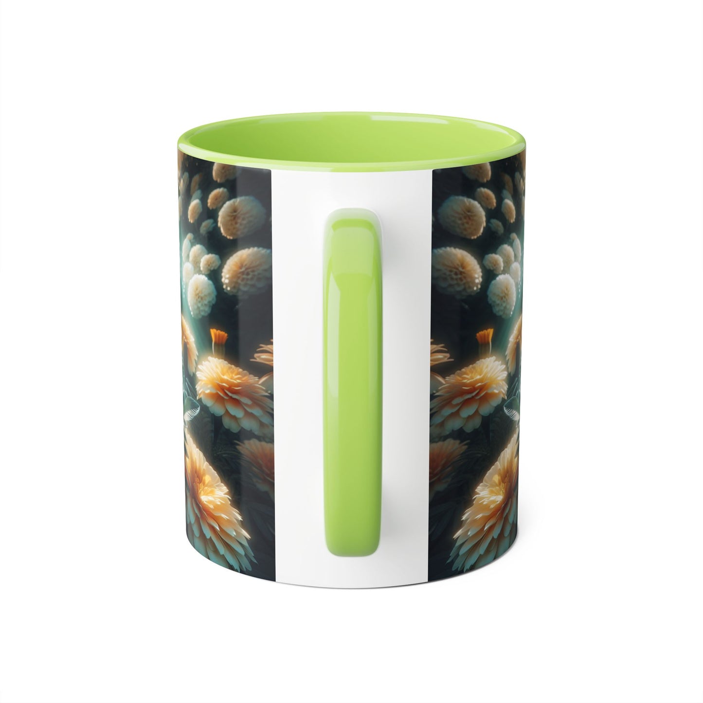 Vanilla Marigolds Accent Mug, 11oz - Floral Coffee Cup, Tea Mug, Flower Lover Gift, Botanical Decor, Kitchen Drinkware