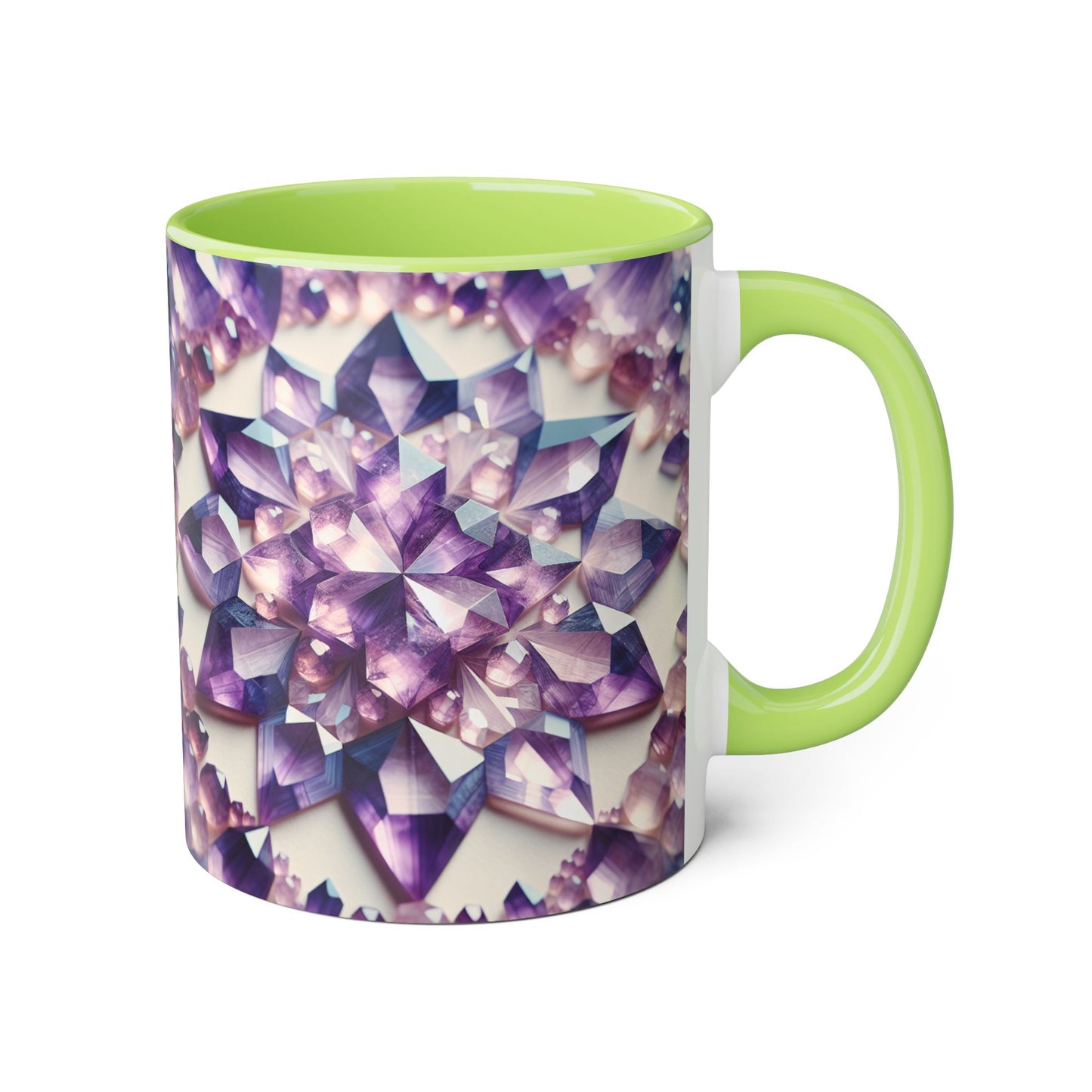 Elegant Purple Crystal Accent Mug, Unique Gift for Gem Lovers, Decorative Coffee Cup, Birthday Present, Home Office Decor