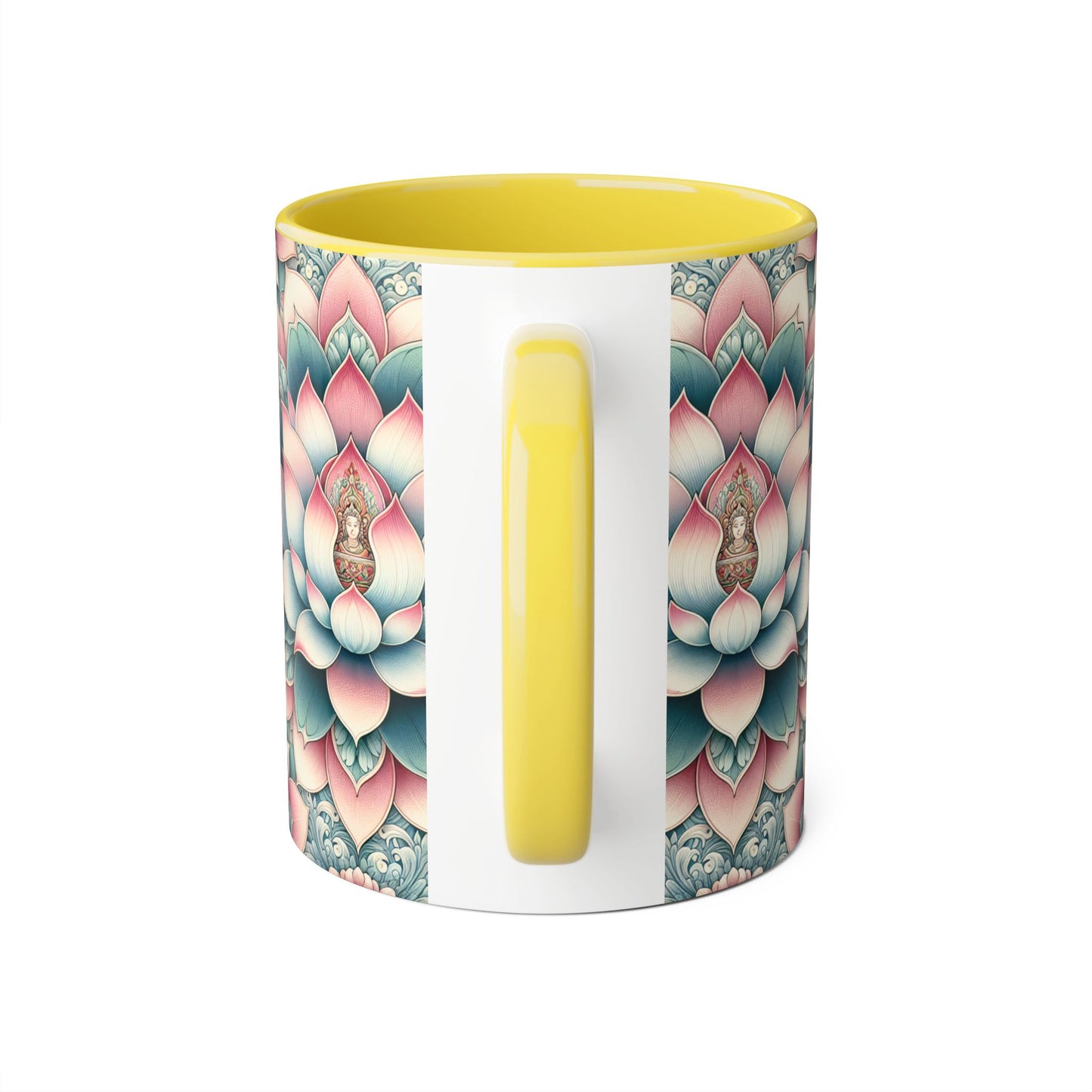 Lotus Flower Accent Mug, Floral Coffee Cup, Zen Tea Mug, Botanical Drinkware, Meditation Gift, Ceramic Lotus Blossom Mug