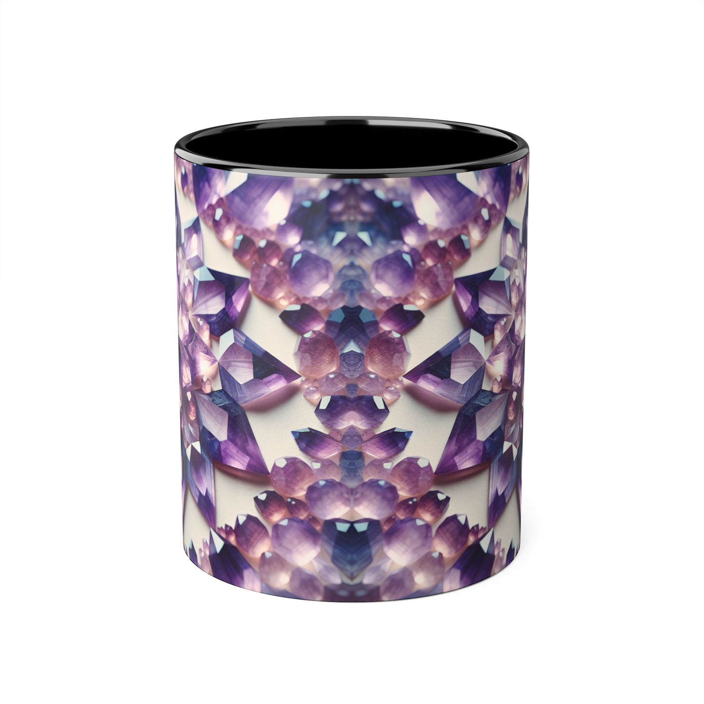 Elegant Purple Crystal Accent Mug, Unique Gift for Gem Lovers, Decorative Coffee Cup, Birthday Present, Home Office Decor