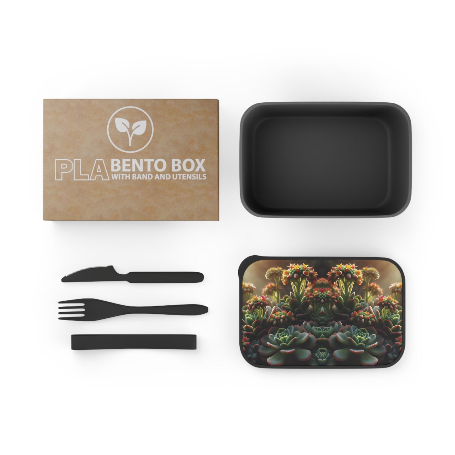 Bento Box - Blooming Succulent Design, Eco friendly lunch box set