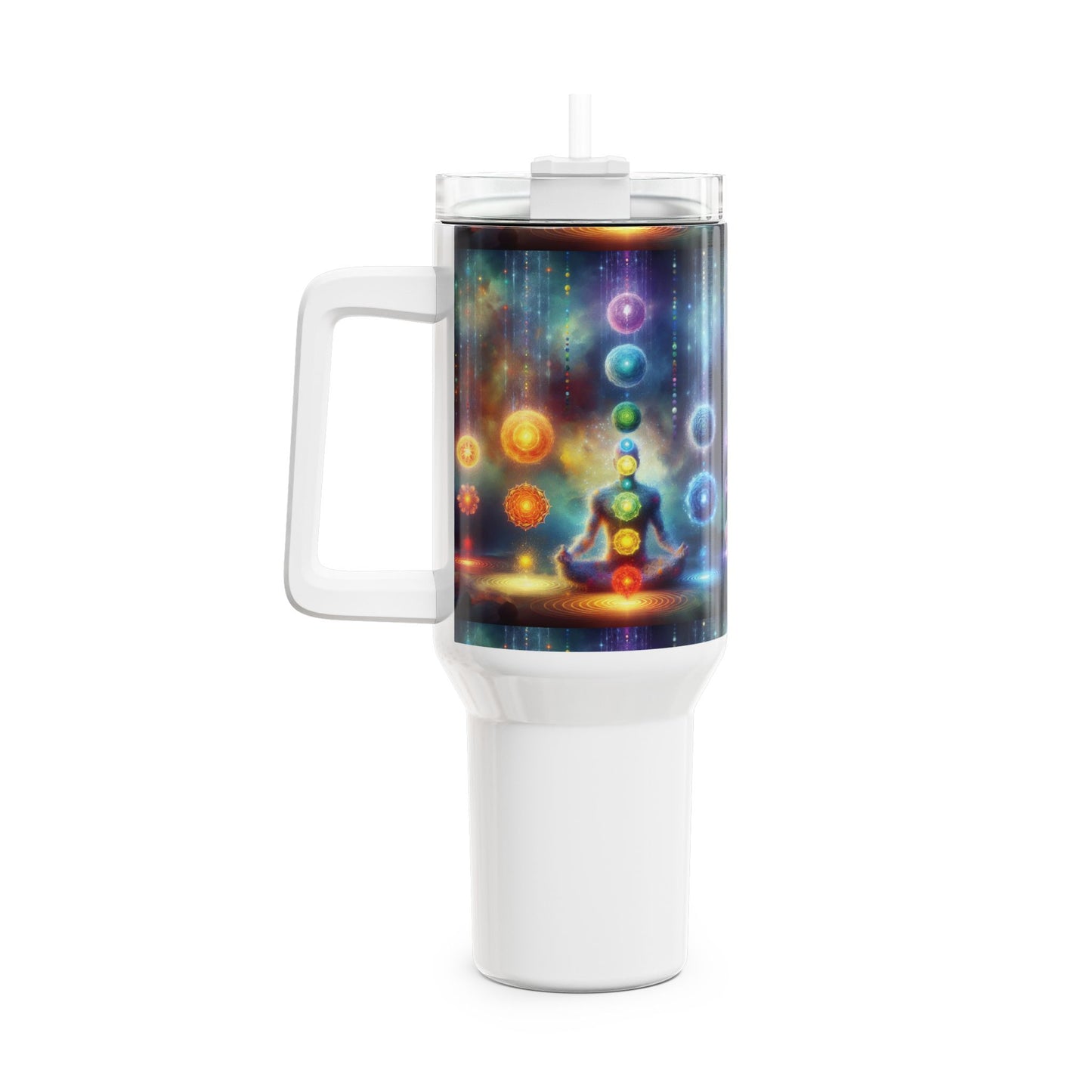 40oz Tumbler - Chakra Rainbow Design