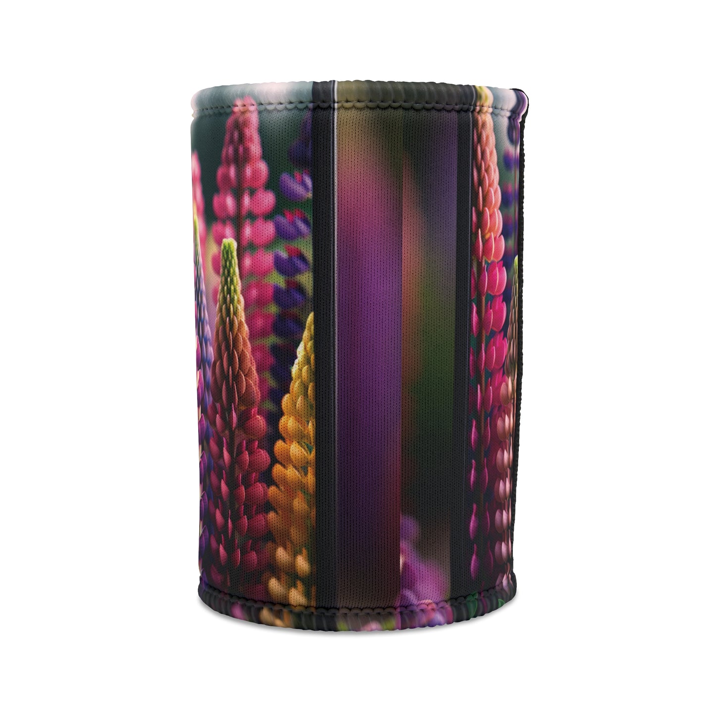Stubby Cooler - Lupinus Blooms, Floral Drink Holder, Can Hugger, Beverage Insulator, Beer Sleeve, Summer Party Favor