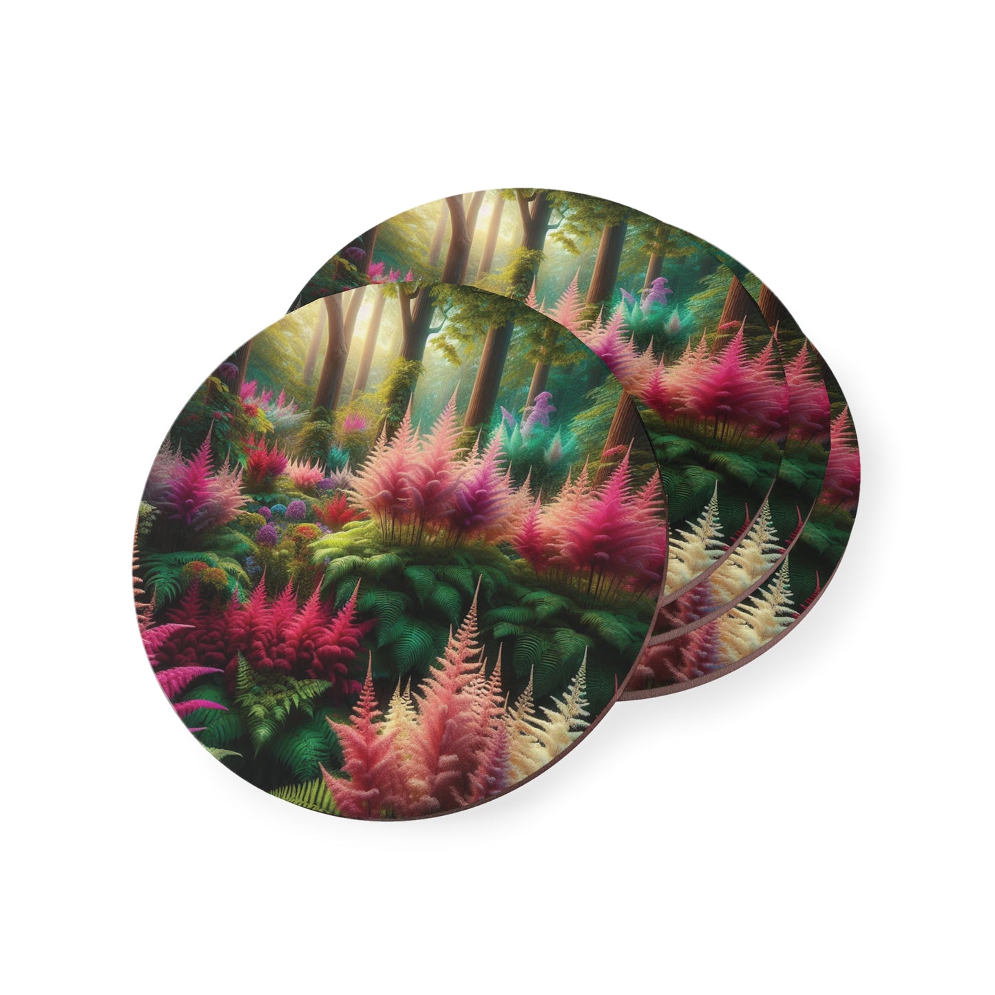Astilbe Bloom Design Coasters, Floral Drink Coasters, Set of 4, Housewarming Gift, Home Decor