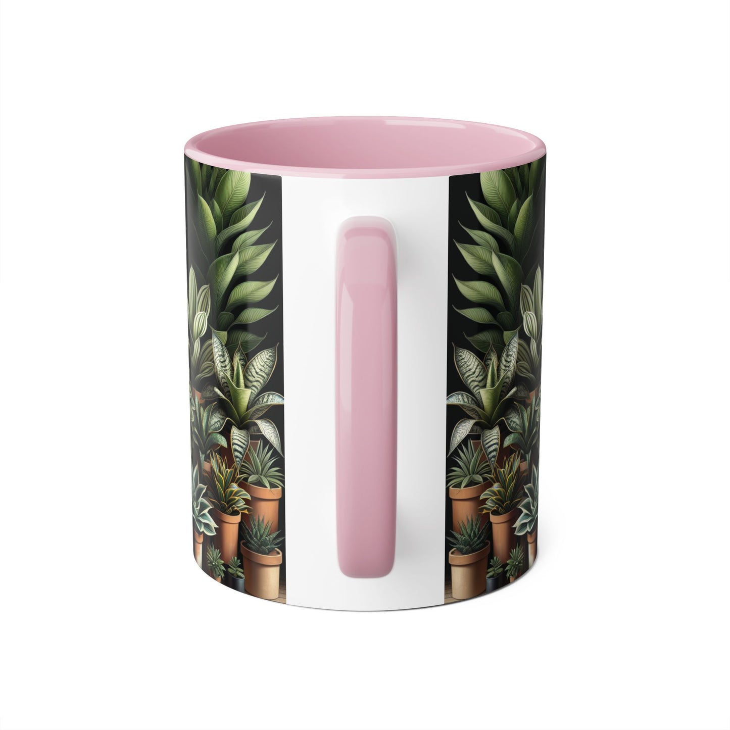 Snake Plant Family Accent Mug, 11oz - Ceramic Tea Cup, Botanical Coffee Mug, Indoor Garden Lover Gift, Green Thumb Kitchen Decor, Plant Lady
