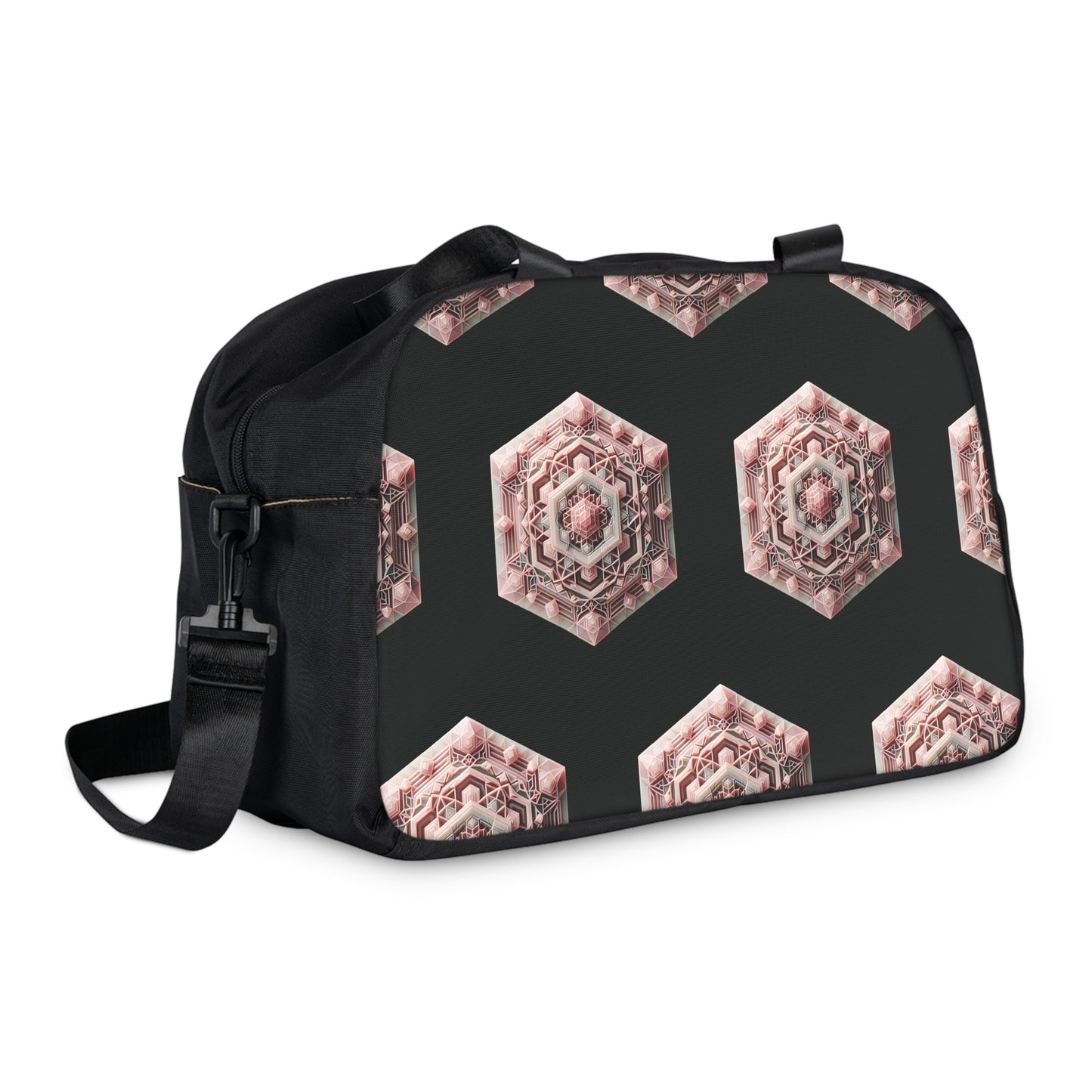 Fitness Handbag - Rose Quartz Geometric Design