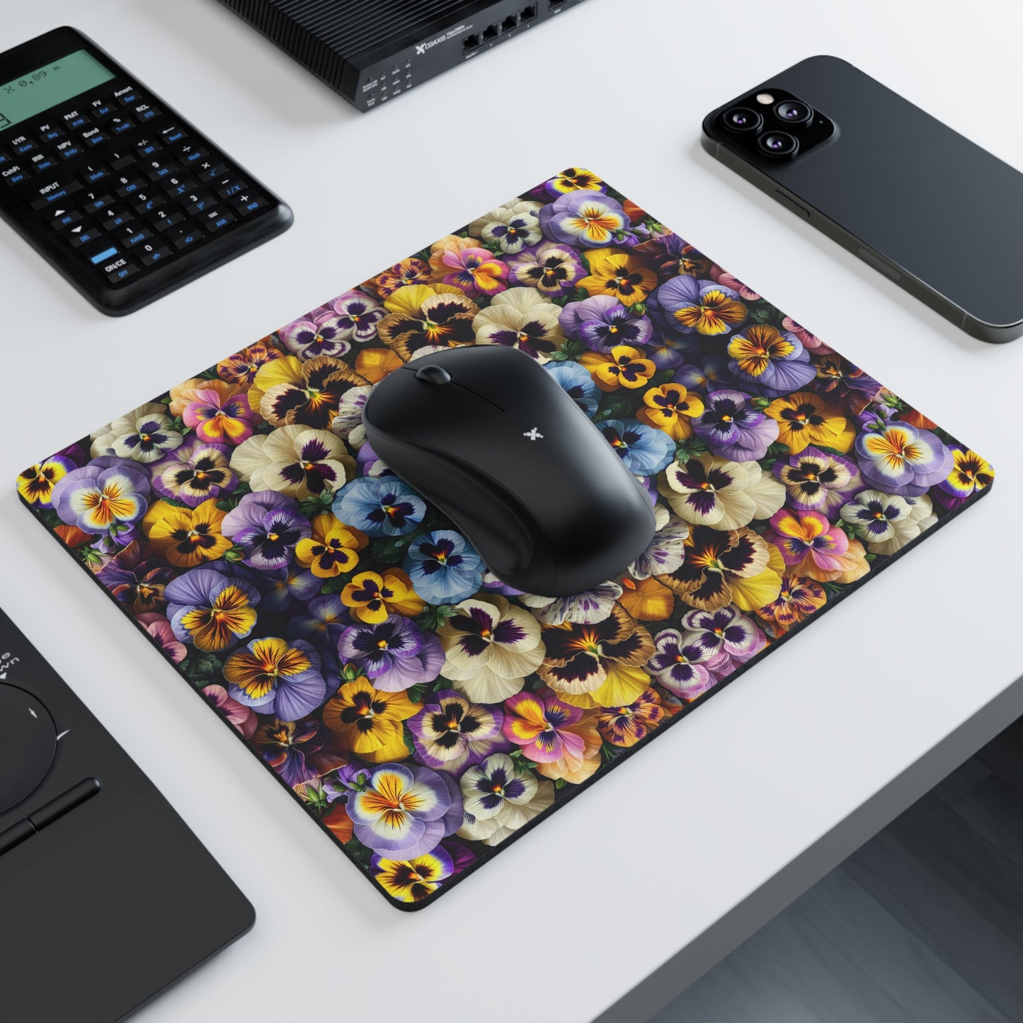 Mouse Pad - Pansy Blooms Design