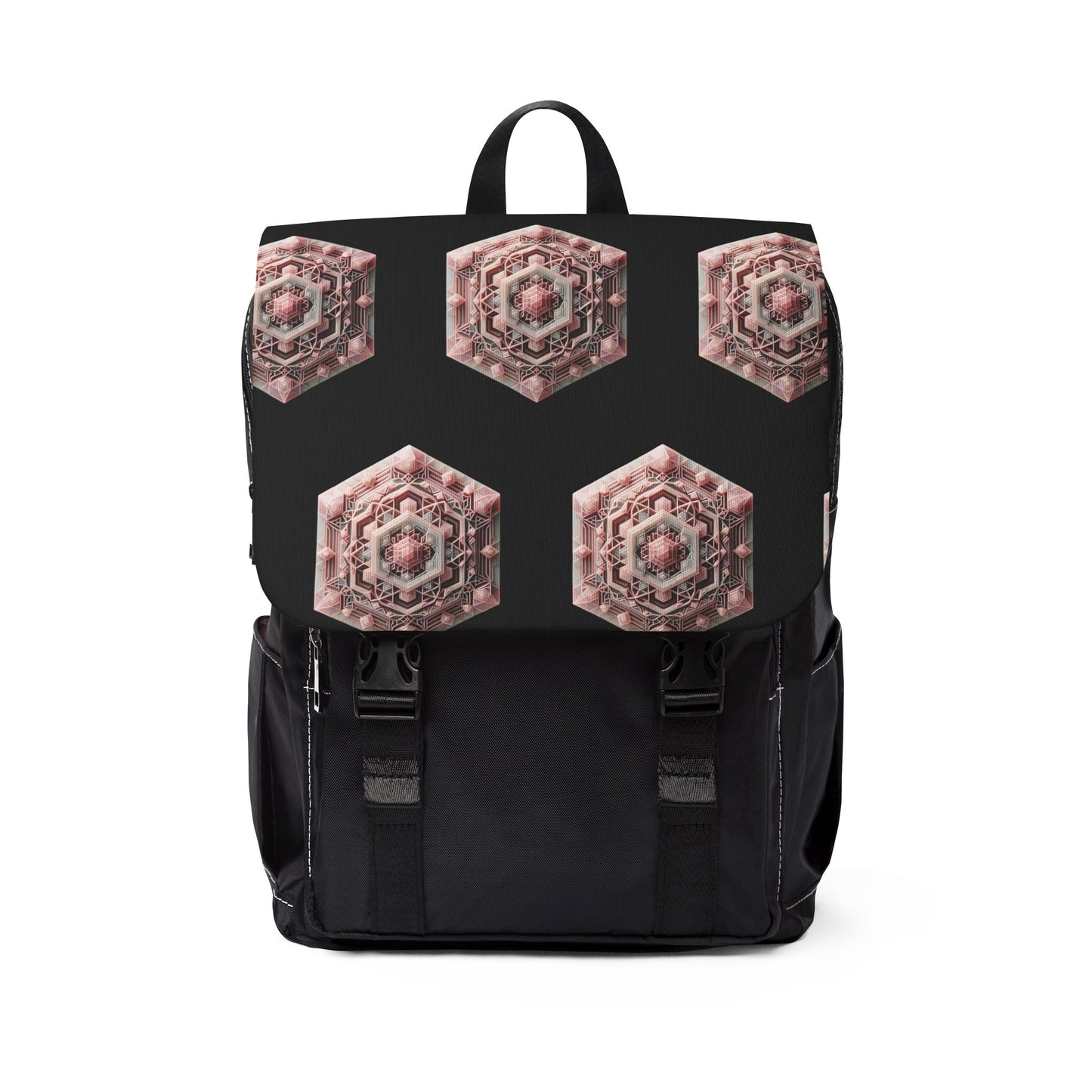 Rose Quartz Geometric Design Backpack