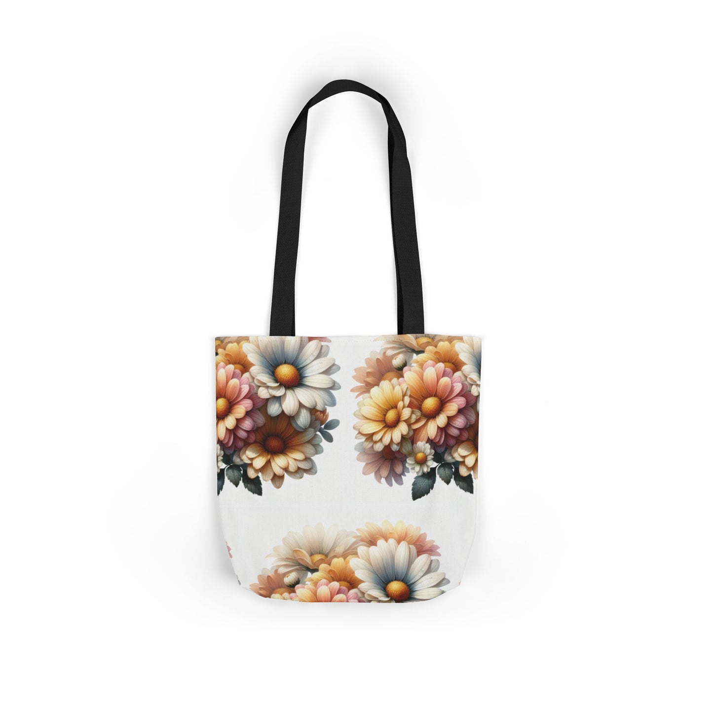 Floral Canvas Tote Bag with 5-Color Straps - Stylish