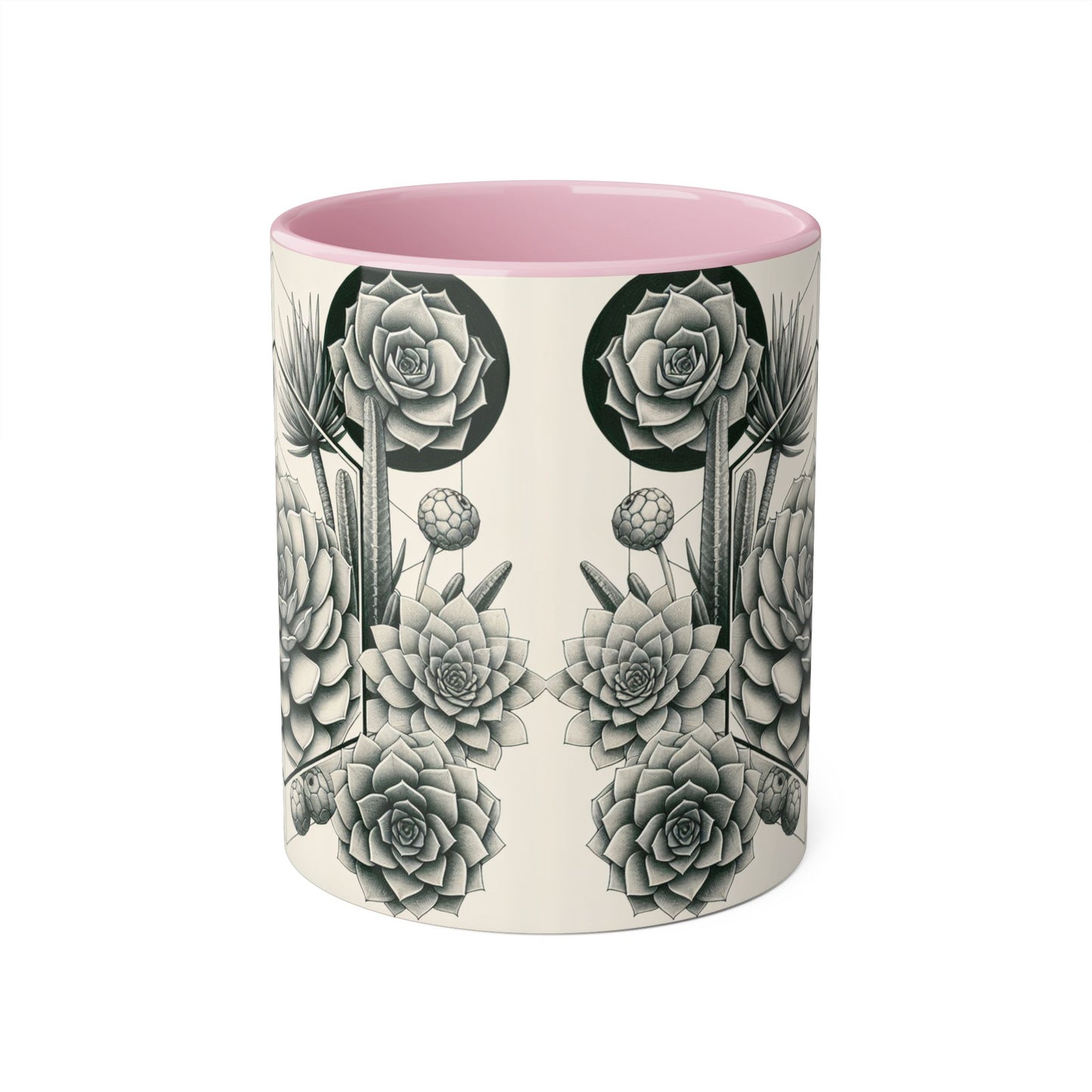 Succulent Illustration Accent Mug - 11oz - Perfect Gift for Plant Lovers