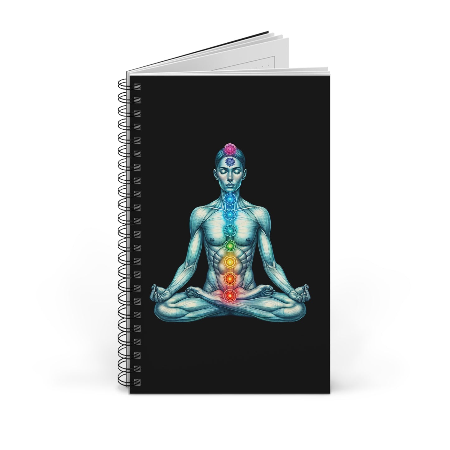 Meditation Spiral Journal - Chakra Design, Wellness Journal, Mindfulness Notebook, Gift for Yogis, Spiritual Planner