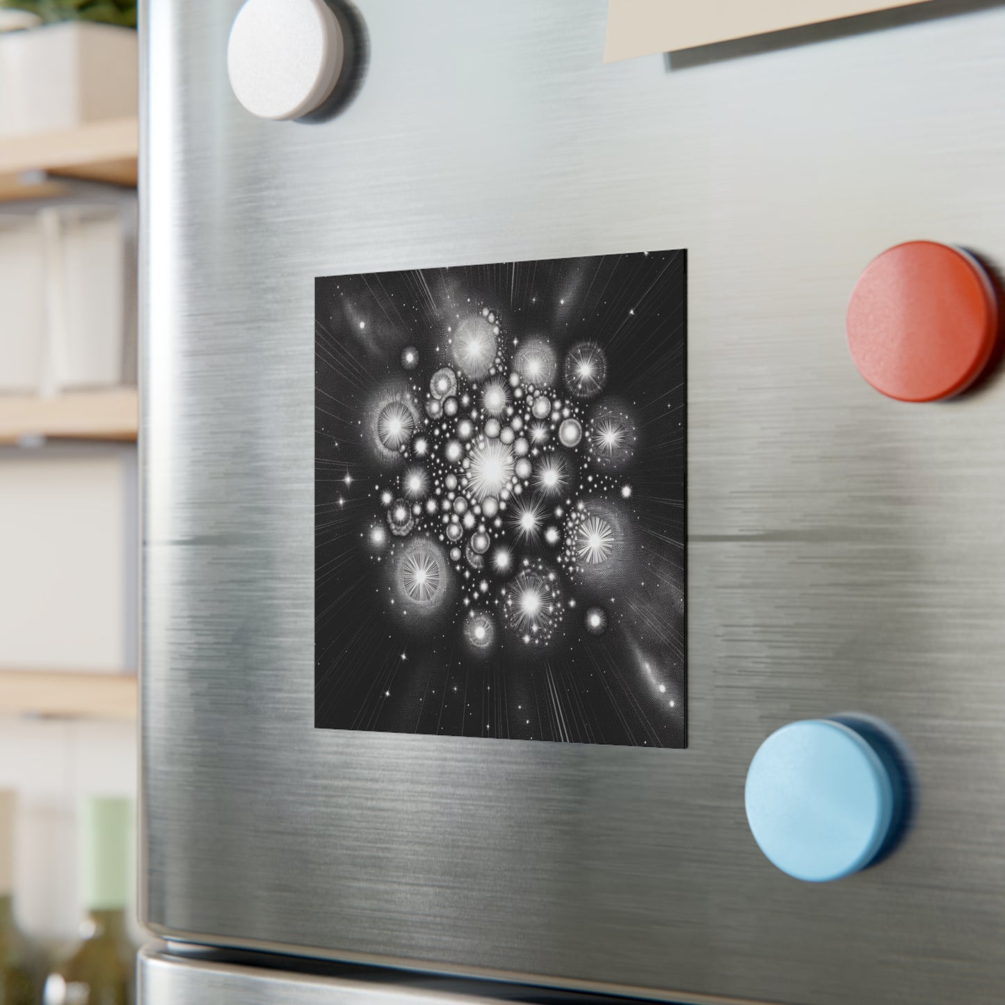 Star Cluster Square Magnet, Fridge Magnet, Magnetic Decor, Astronomy Gift, Space Theme Magnet, Celestial Decor